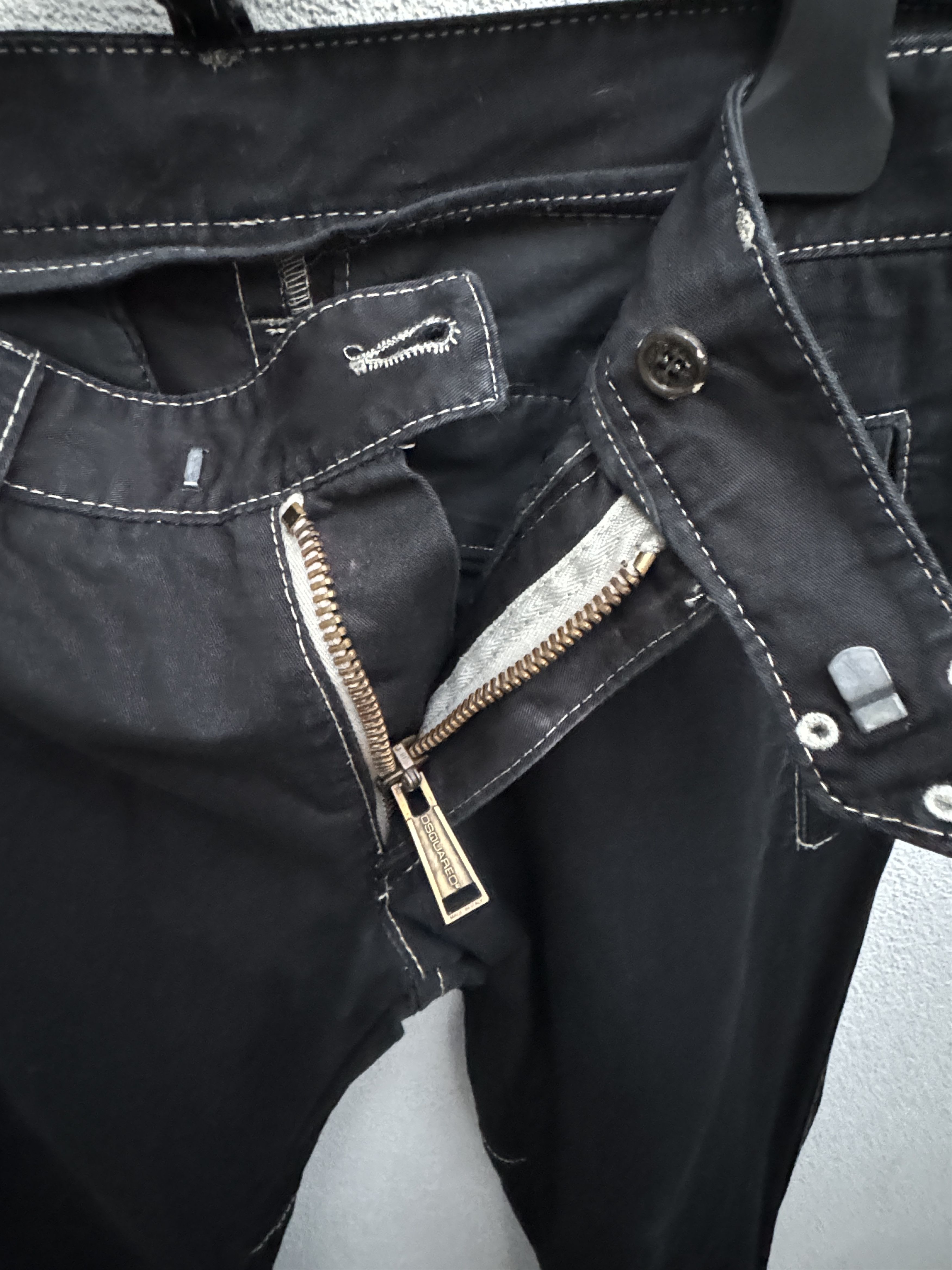 Dsquared2 DSQUARED2 Vintage Catwalk Black Trousers with White Stitches Size US 28 / EU 44 - 4 Thumbnail