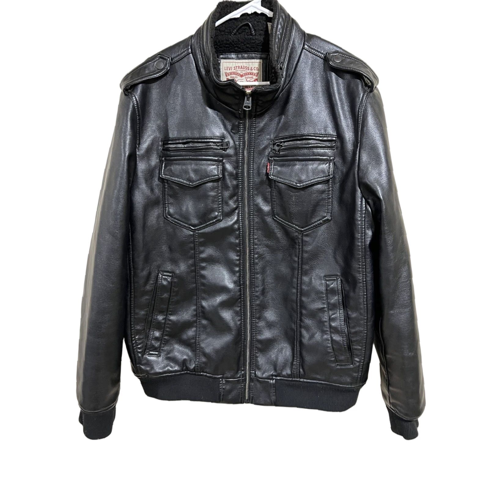 Levi's Levi's Jacket Leather Bomber XL Black Men Size US XL / EU 56 / 4 - 1 Thumbnail