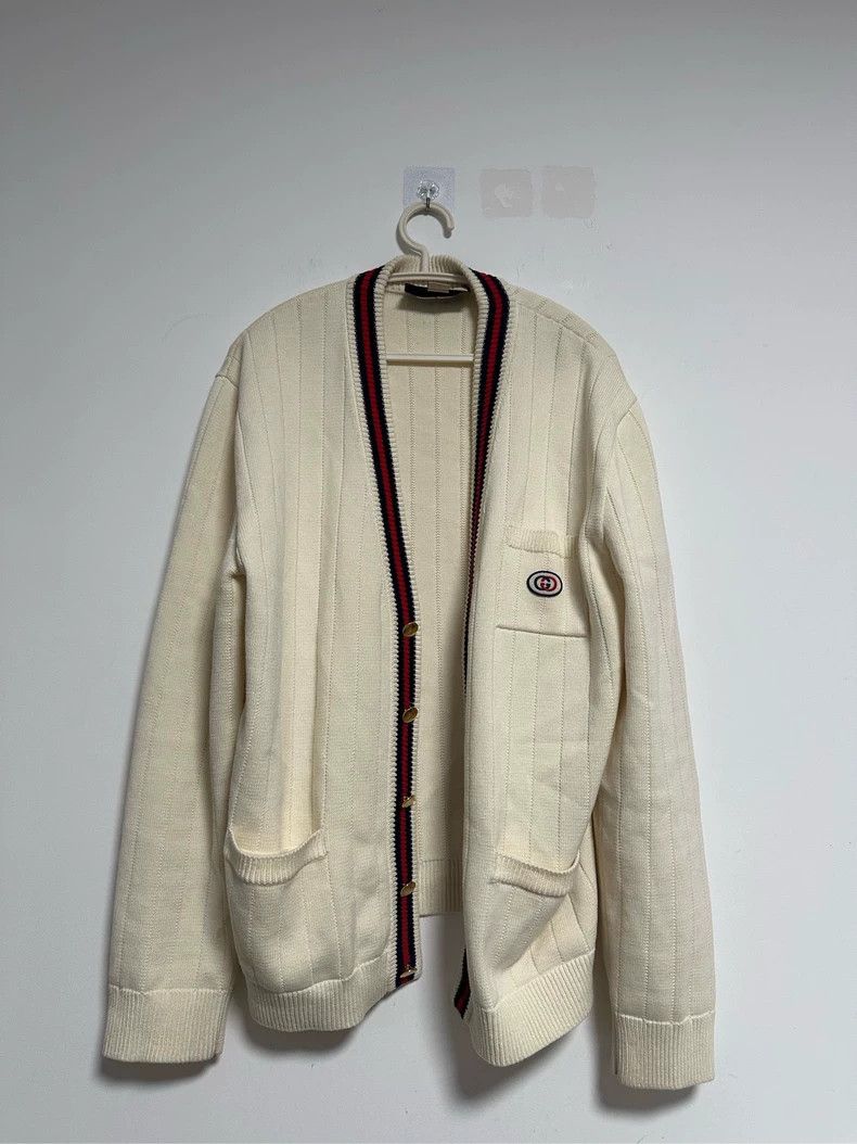 Gucci Classic beige cardigan sweater 2502-Nextarrow