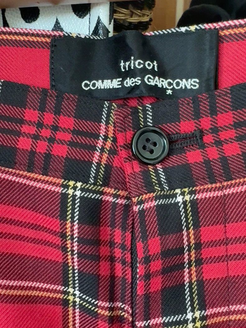 Comme des Garcons Comme Des Garcons size M Classic red check cropped pants Size 24" / US 00 / IT 34 - 2 Thumbnail