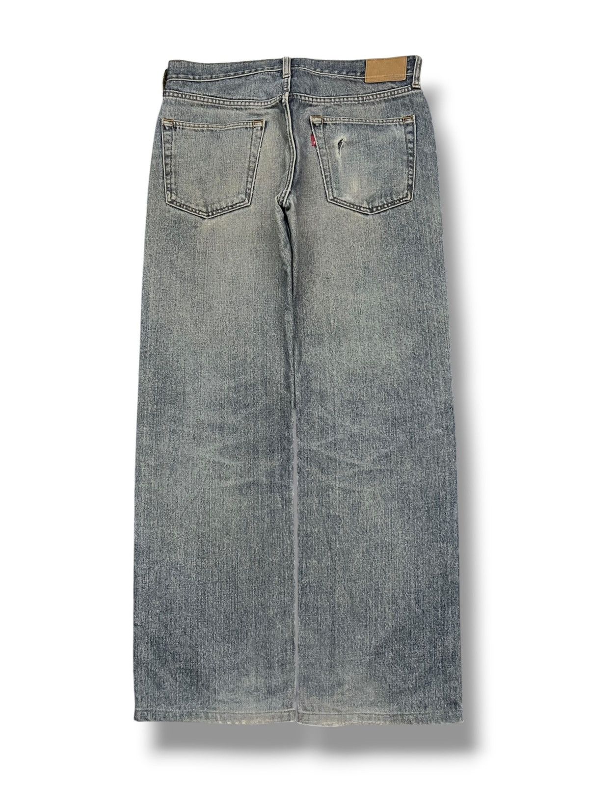 Japanese Brand Baggy Vintage Bobson Chessking Japan - Faded Wash,Distressed Size US 33 - 3 Thumbnail