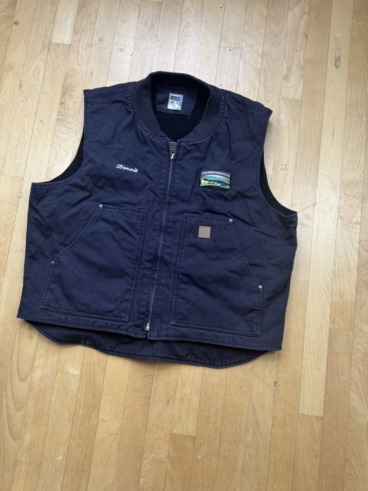 Japanese Brand × Vintage Vintage Dark Blue Big Bill Workwear or Streetwear Vest 90s Size US L / EU 52-54 / 3 - 2 Thumbnail