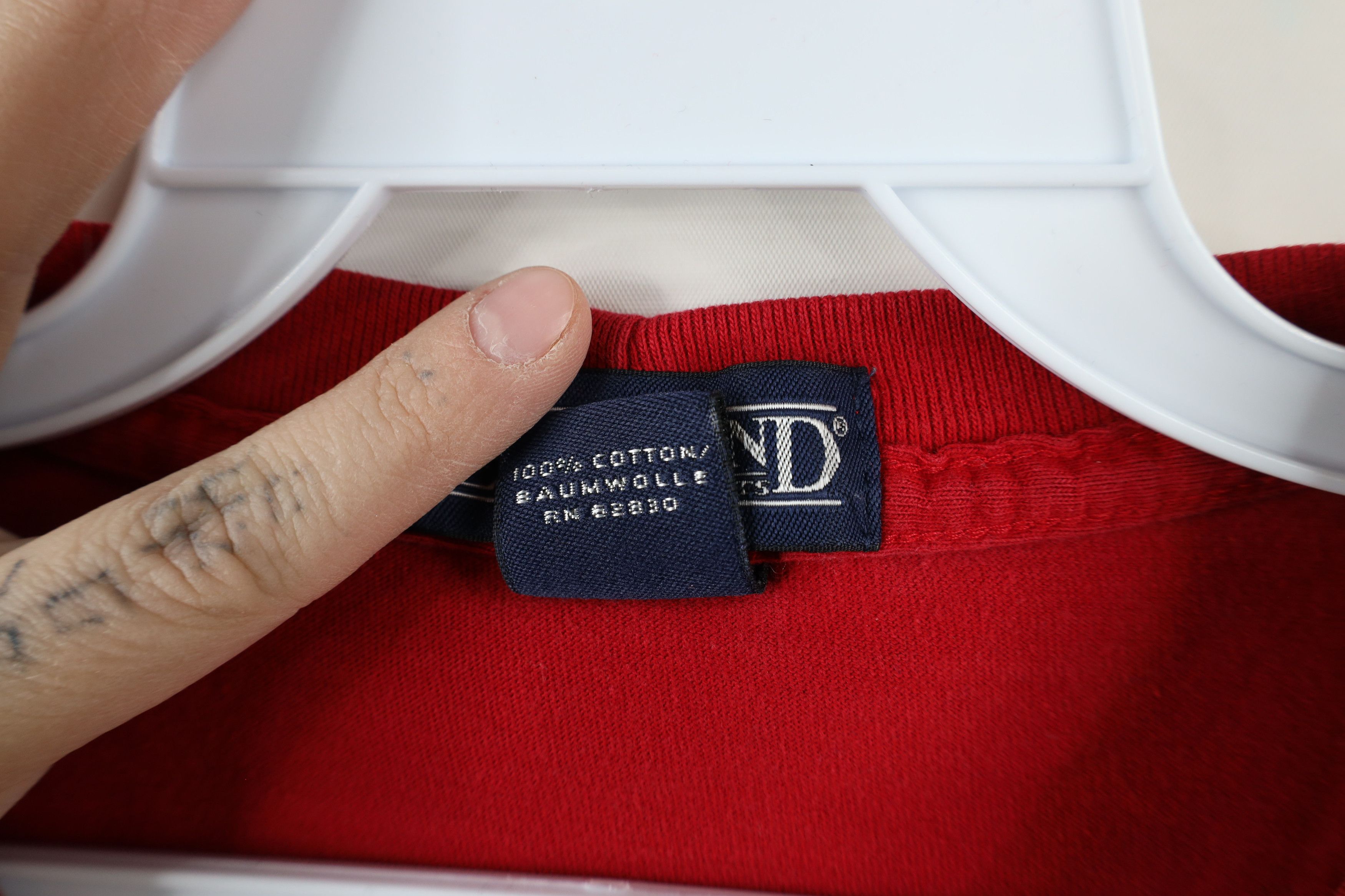 Lands' End × Vintage Vintage 90s Lands End Blank Heavyweight Cotton T-Shirt Red Size US L / EU 52-54 / 3 - 7 Thumbnail