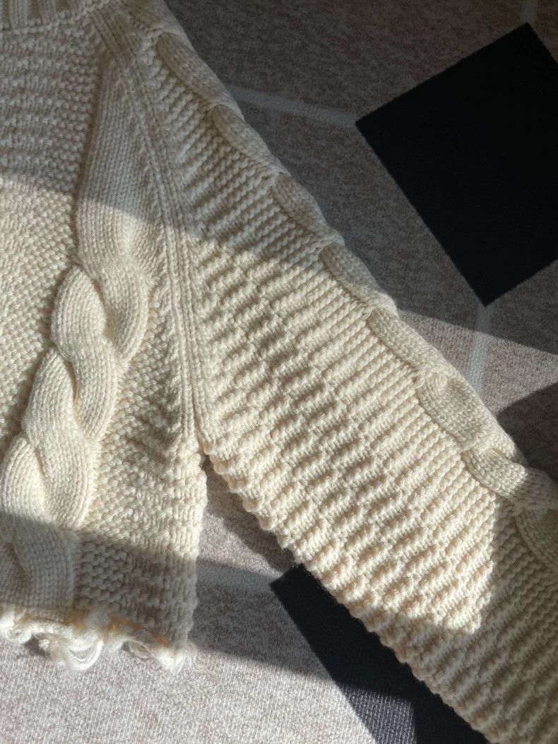 Other Jil Sander Short High Ribbed Crocheted Wool Sweater Size S / US 4 / IT 40 - 3 Thumbnail