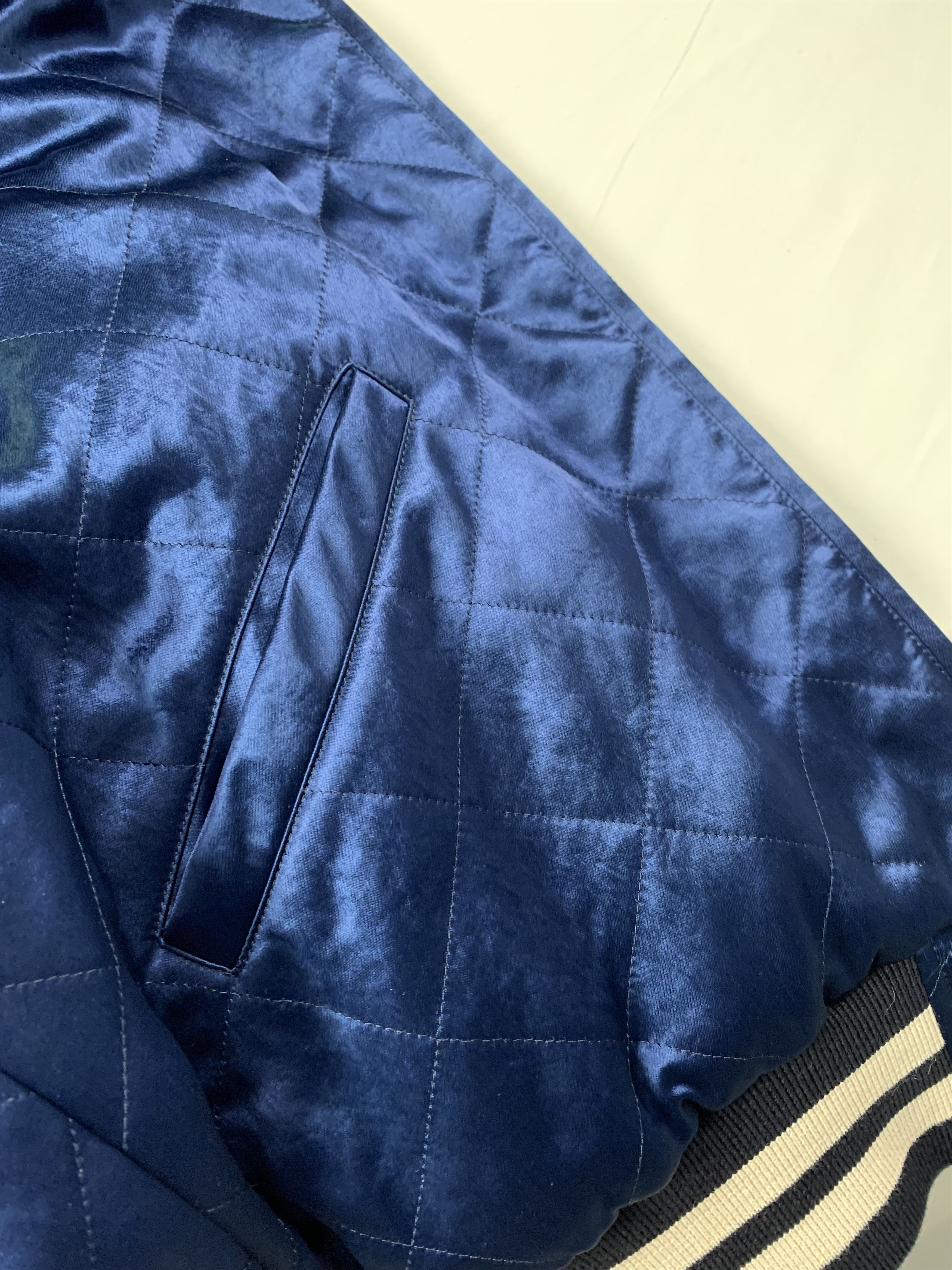 Gucci Gucci Blue & Red Silk Bomber Jacket Size US L / EU 52-54 / 3 - 9 Thumbnail