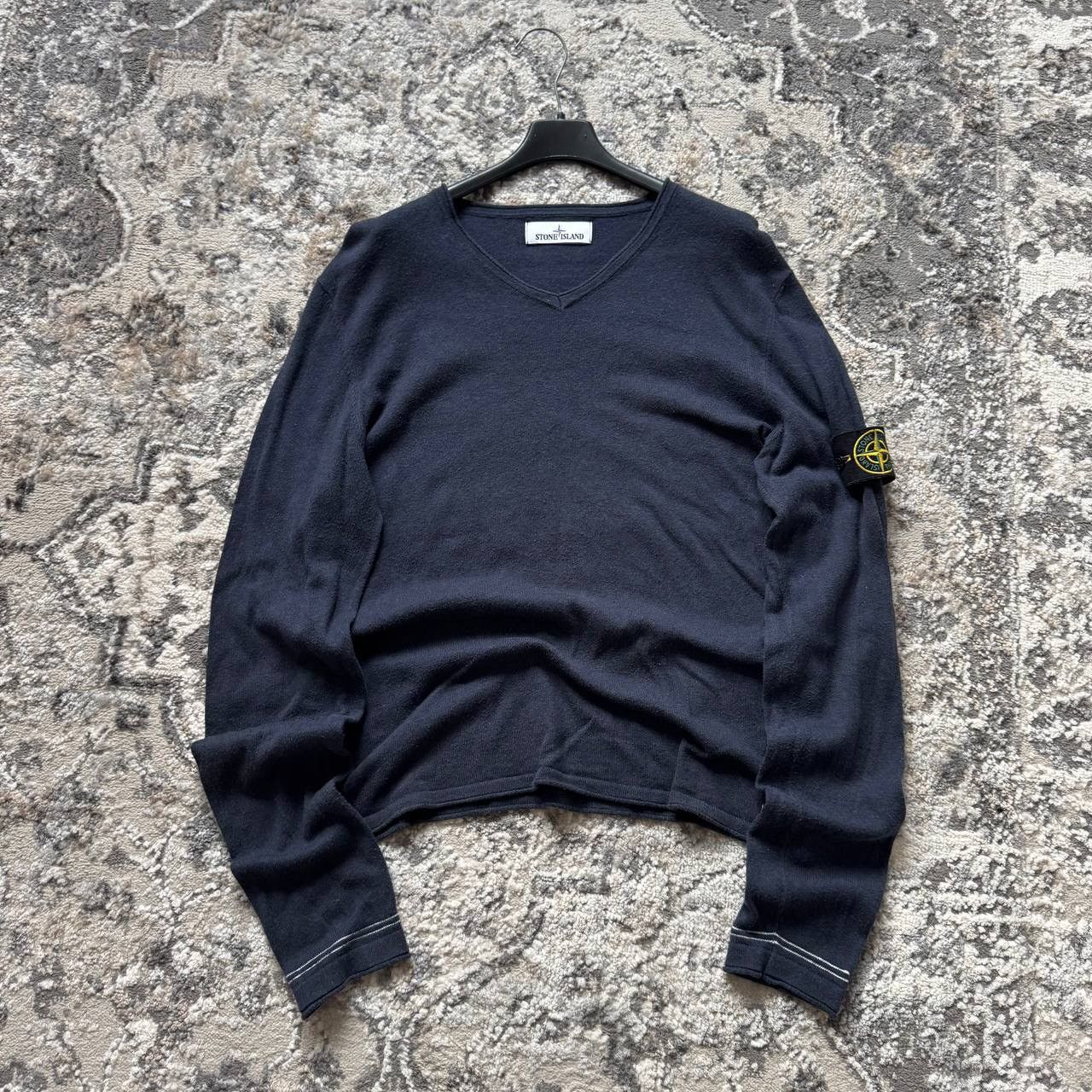 Stone Island Vintage Stone V Neck Knitted Navy Sweater Size US S / EU 44-46 / 1 - 2 Thumbnail