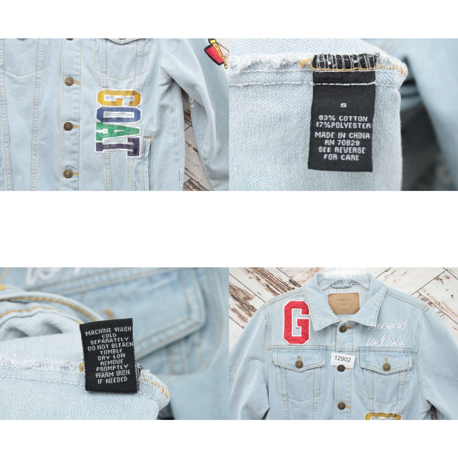 Vintage VINTAGE Rue 21 Y2K Jacket Mens Small Blue Denim GOAT Embroidered Letter Gorpcore Hip Hop Jacket Size US S / EU 44-46 / 1 - 9 Thumbnail