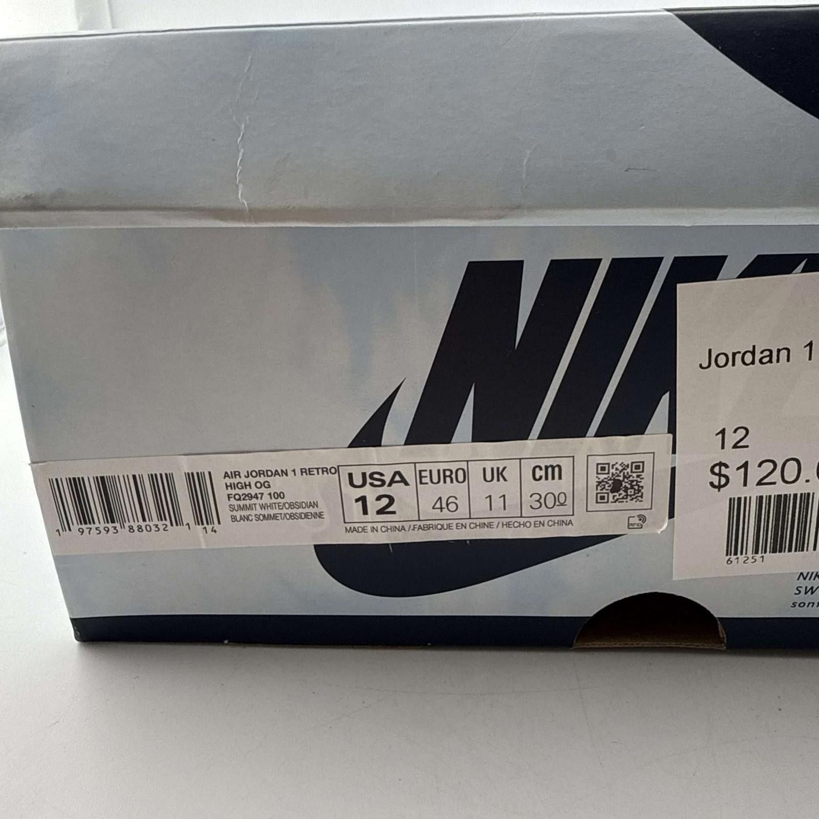 Nike Air Jordan 1 Retro High Denim US 12 Used with Box FQ2... Size US 12 / EU 45 - 10 Thumbnail
