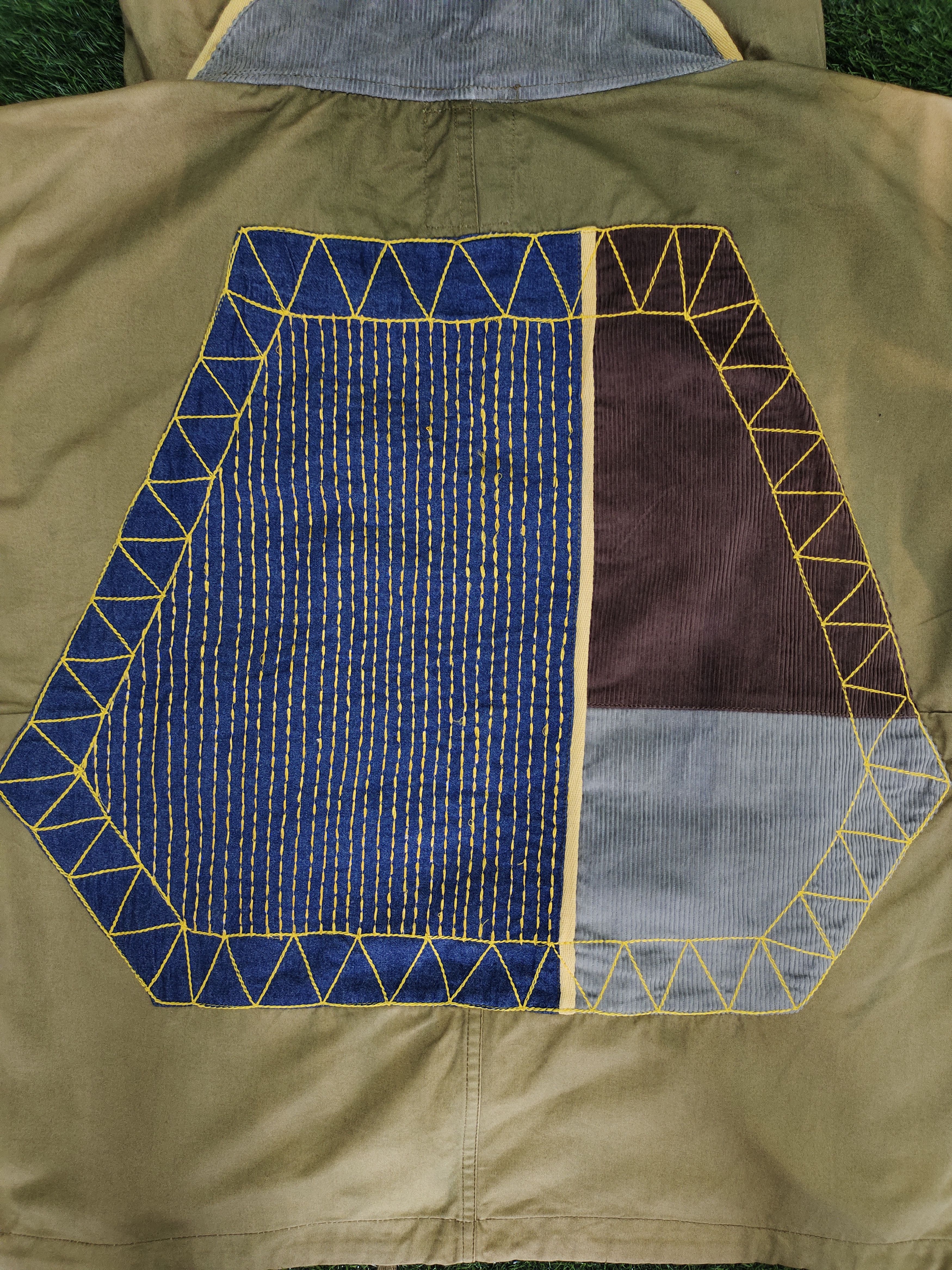 If Six Was Nine Amina Patchwork Boro Distress Color Multi Pocket Jacket Size US XL / EU 56 / 4 - 2 Thumbnail