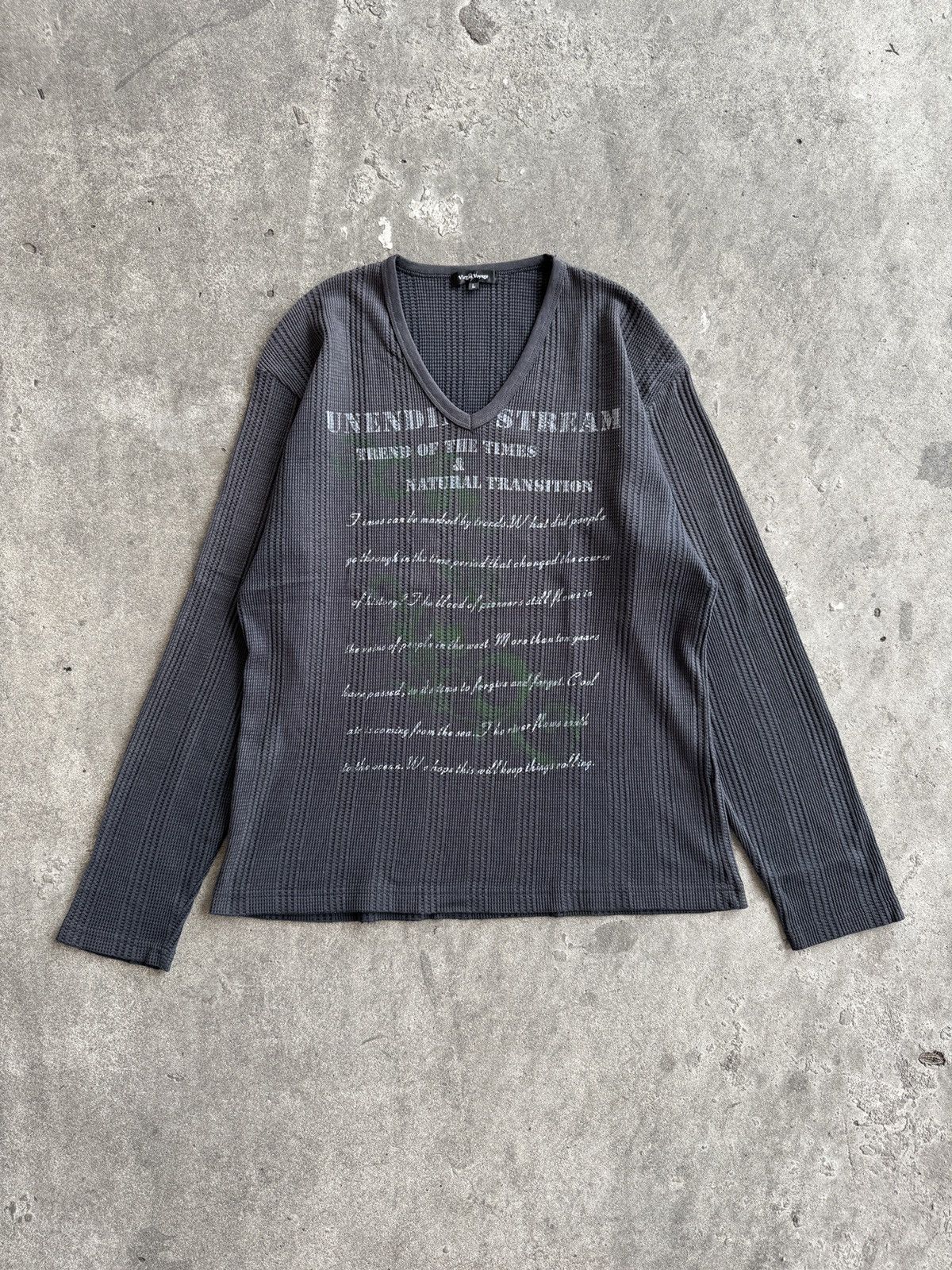 Japanese Brand Virgin Voyage Poem Knit LS Tshirt Size US M / EU 48-50 / 2 - 1 Thumbnail