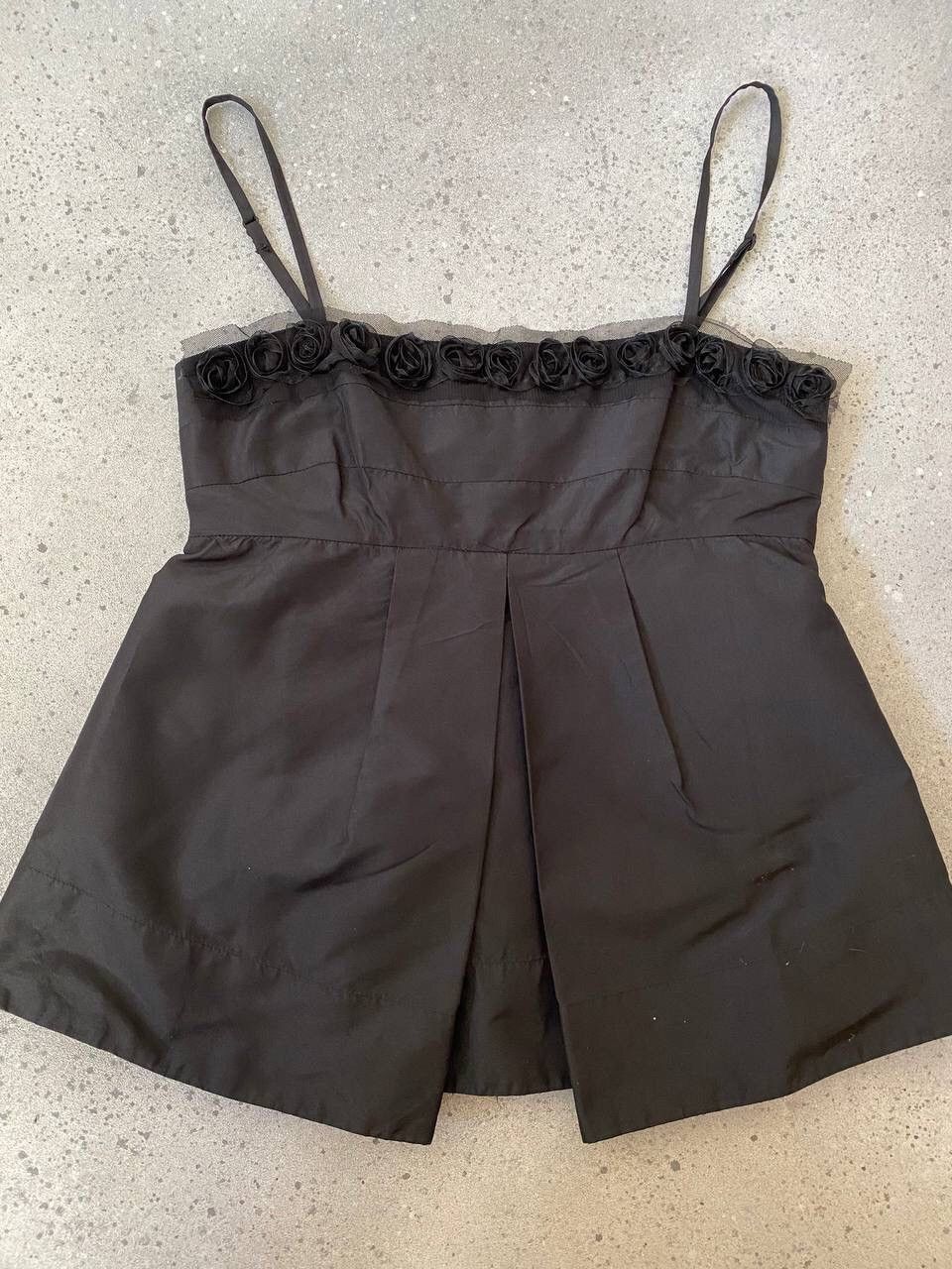 Hysteric Glamour × Japanese Brand Japanese Vintage Goth Pleated Black Top (Issey Miyake Style) Size S / US 4 / IT 40 - 2 Thumbnail