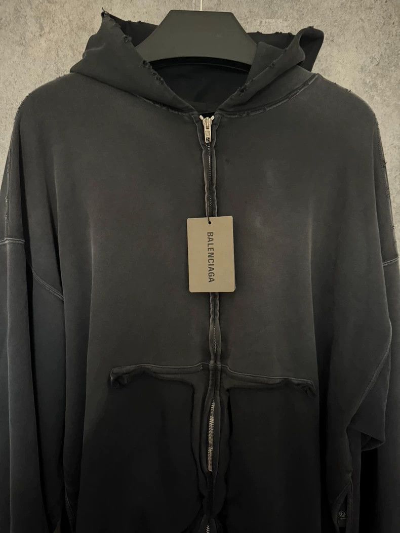 Balenciaga Balenciaga Tape Logo Zip-Up Hooded Sweatshirt Jacket Size US S / EU 44-46 / 1 - 2 Thumbnail