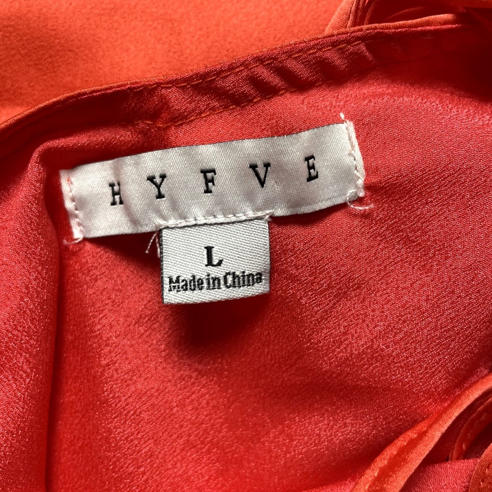 Vintage HYFVE All Nighter Satin Strappy Midi Dress L Halter Sleeveless Bow Strappy Orange Neon Melon 90s Clubwear Wedding Party Formal Women Dress Size L / US 10 / IT 46 - 6 Thumbnail