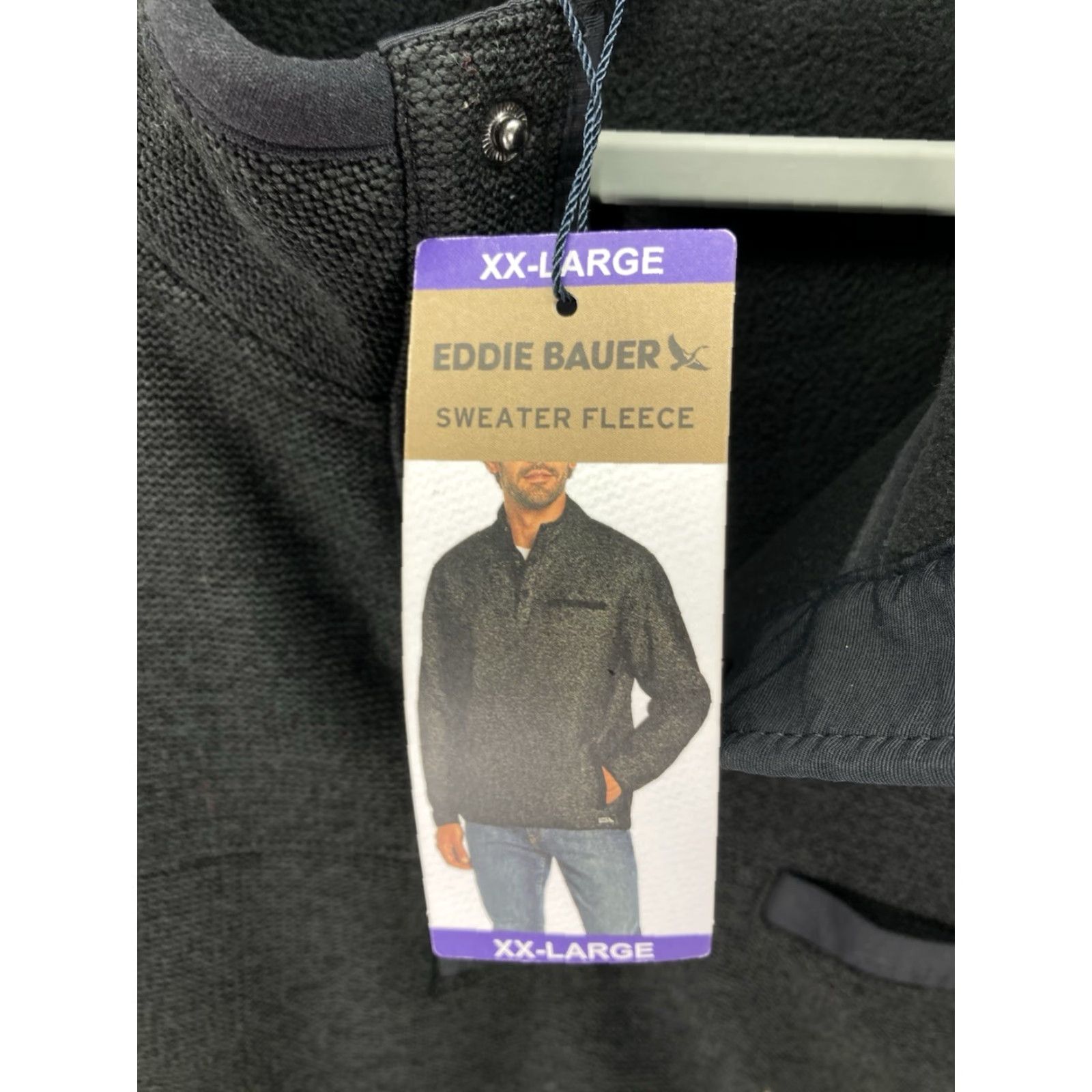 Eddie Bauer Eddie Bauer Sweater Fleece Men 2XL Black Pullover Pockets NWT Shirt 28 Inches Across Chest 30 Inches Shoulders to Waist T Snap Mock Neck Size US XXL / EU 58 / 5 - 5 Thumbnail