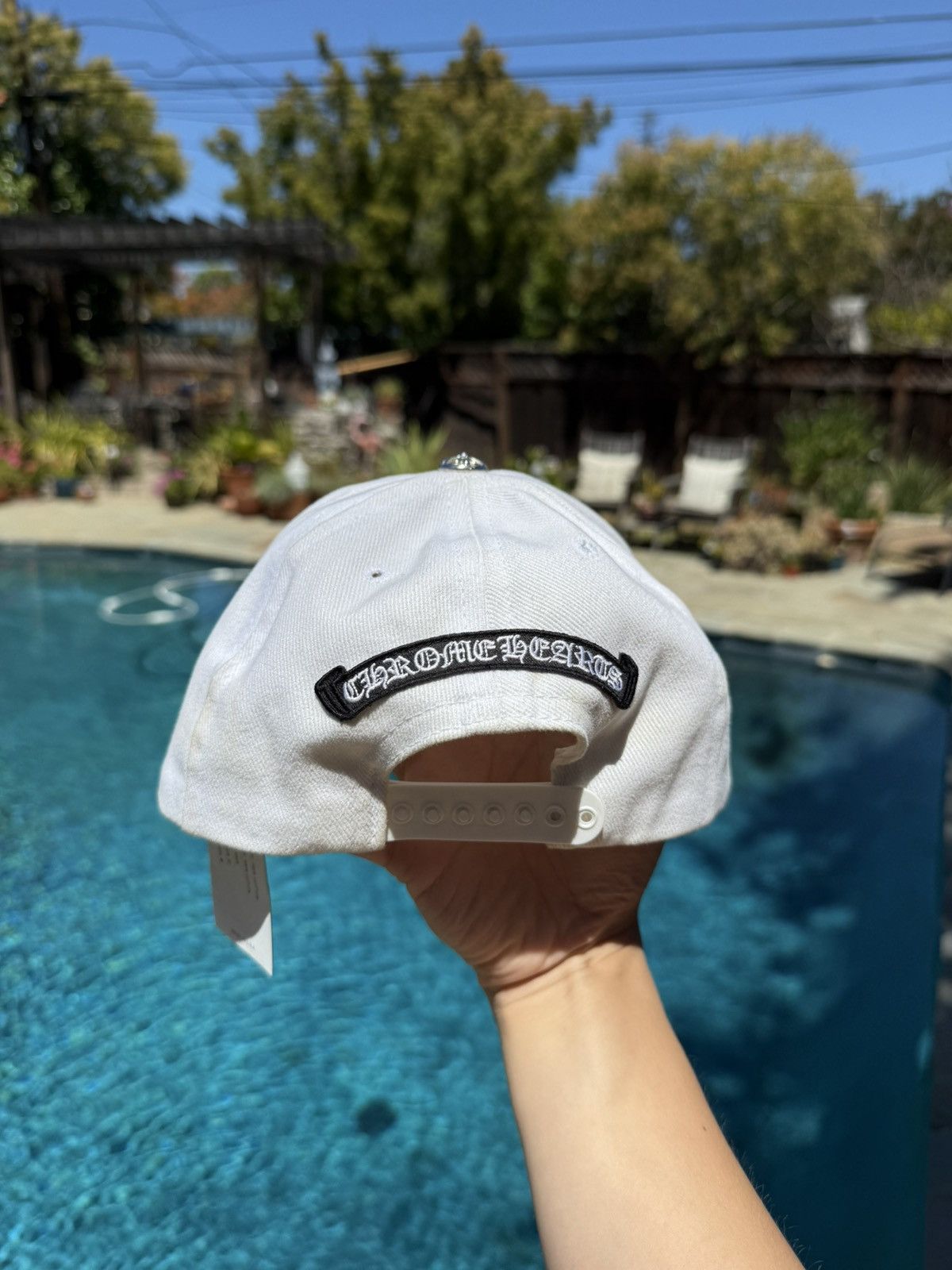 Chrome Hearts Chrome Hearts White/Black Embroidered Hat | Grailed