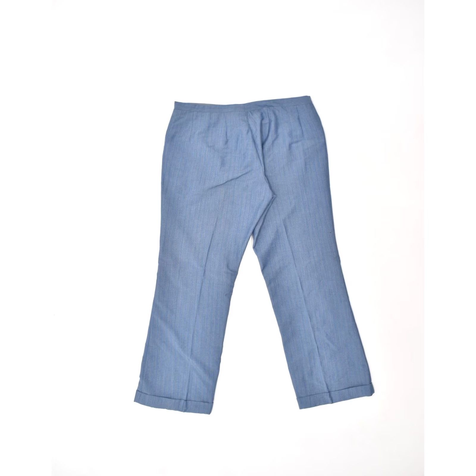 Vintage VINTAGE Womens Straight Casual Trousers Blue Cotton W30 L30 Size 30" / US 8 / IT 44 - 2 Thumbnail