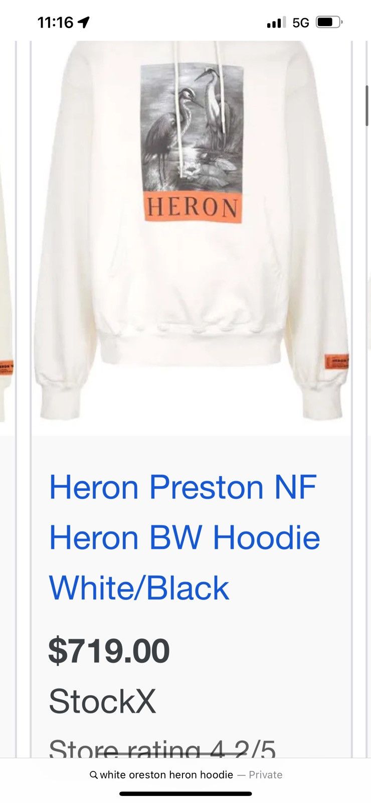 Heron Preston White preston heron hoodie Size US L / EU 52-54 / 3 - 1 Thumbnail