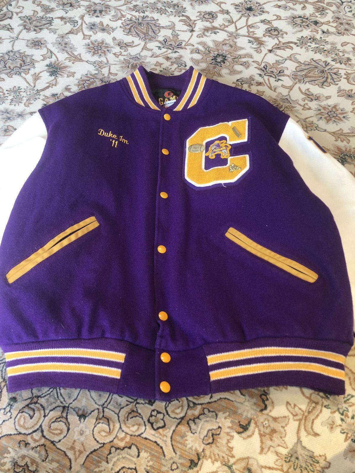 Vintage VINTAGE LANCASTER CATHOLIC WRESTLING FOOTBALL VARSITY JACKET Size US L / EU 52-54 / 3 - 6 Thumbnail