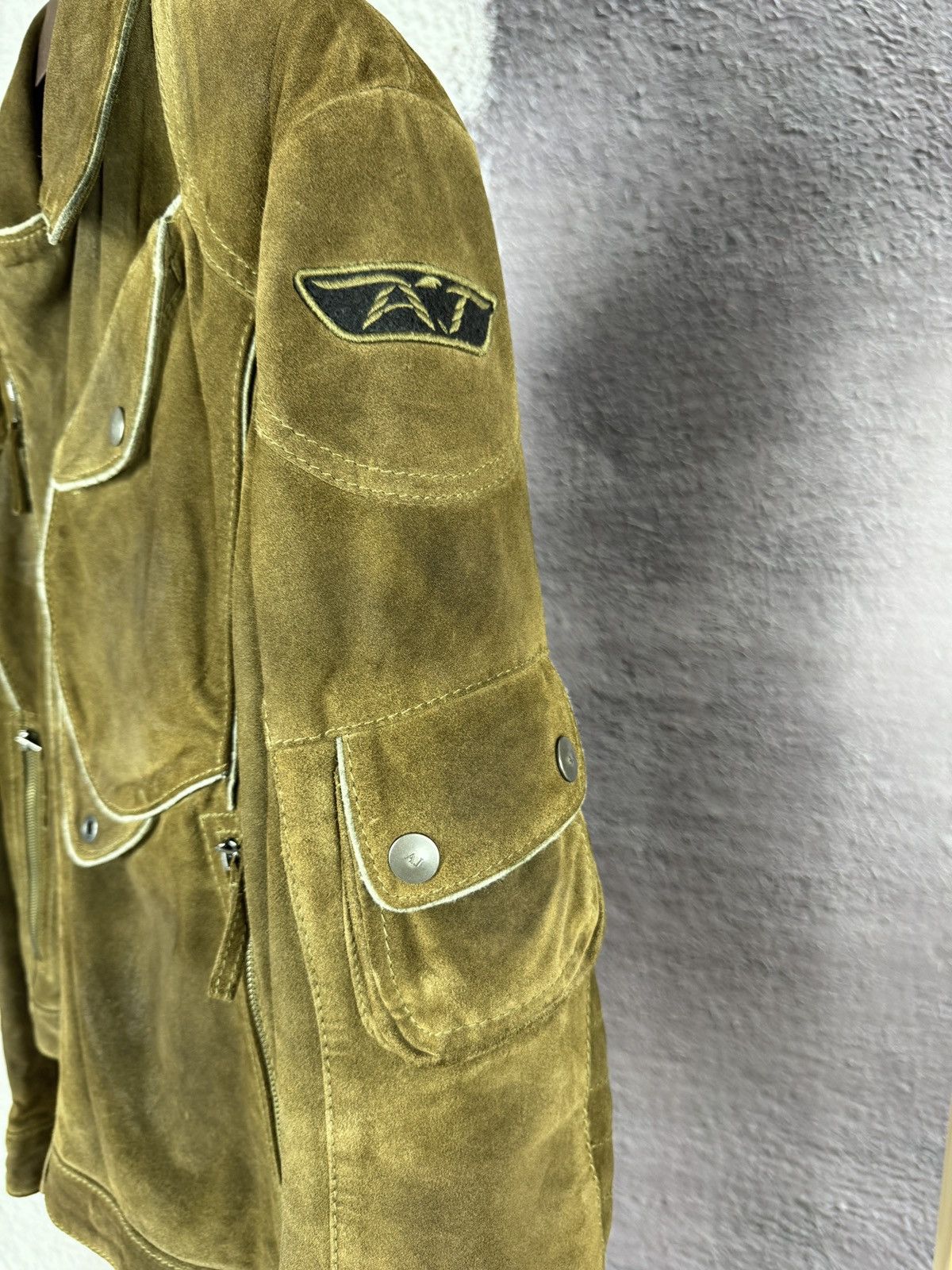 Armani Armani Jeans moto biker frontal pocket leather suede jacket Size US L / EU 52-54 / 3 - 10 Thumbnail