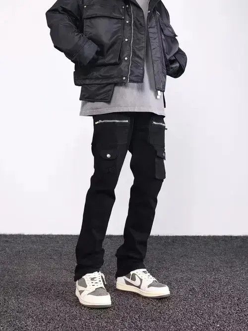 VIBE zipper punk flared cargo pants Size US 34 / EU 50 - 1 Thumbnail