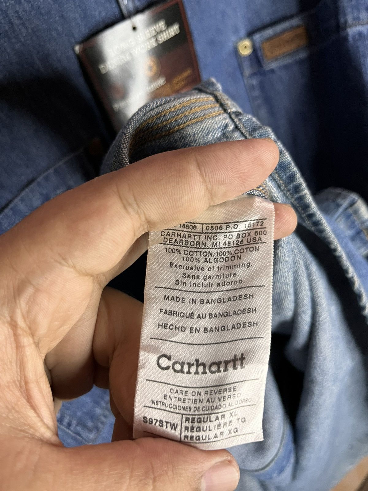 Carhartt Carhartt Denim Stonewash Button Up Work Shirt Size US XL / EU 56 / 4 - 5 Thumbnail