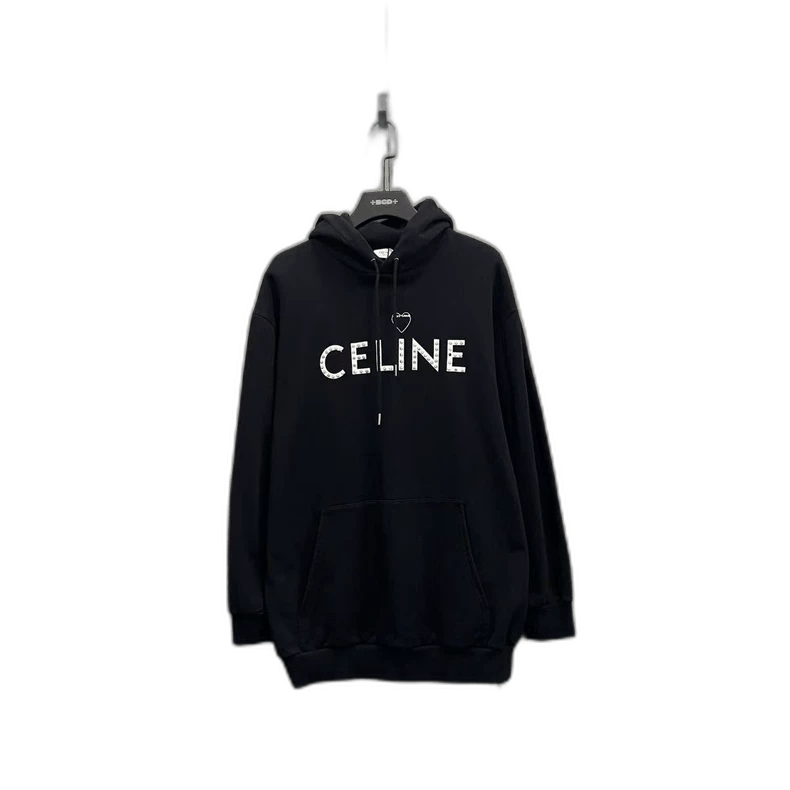 Celine Celine Black Studded Logo Hoodie XS New Size US XS / EU 42 / 0 - 1 Thumbnail