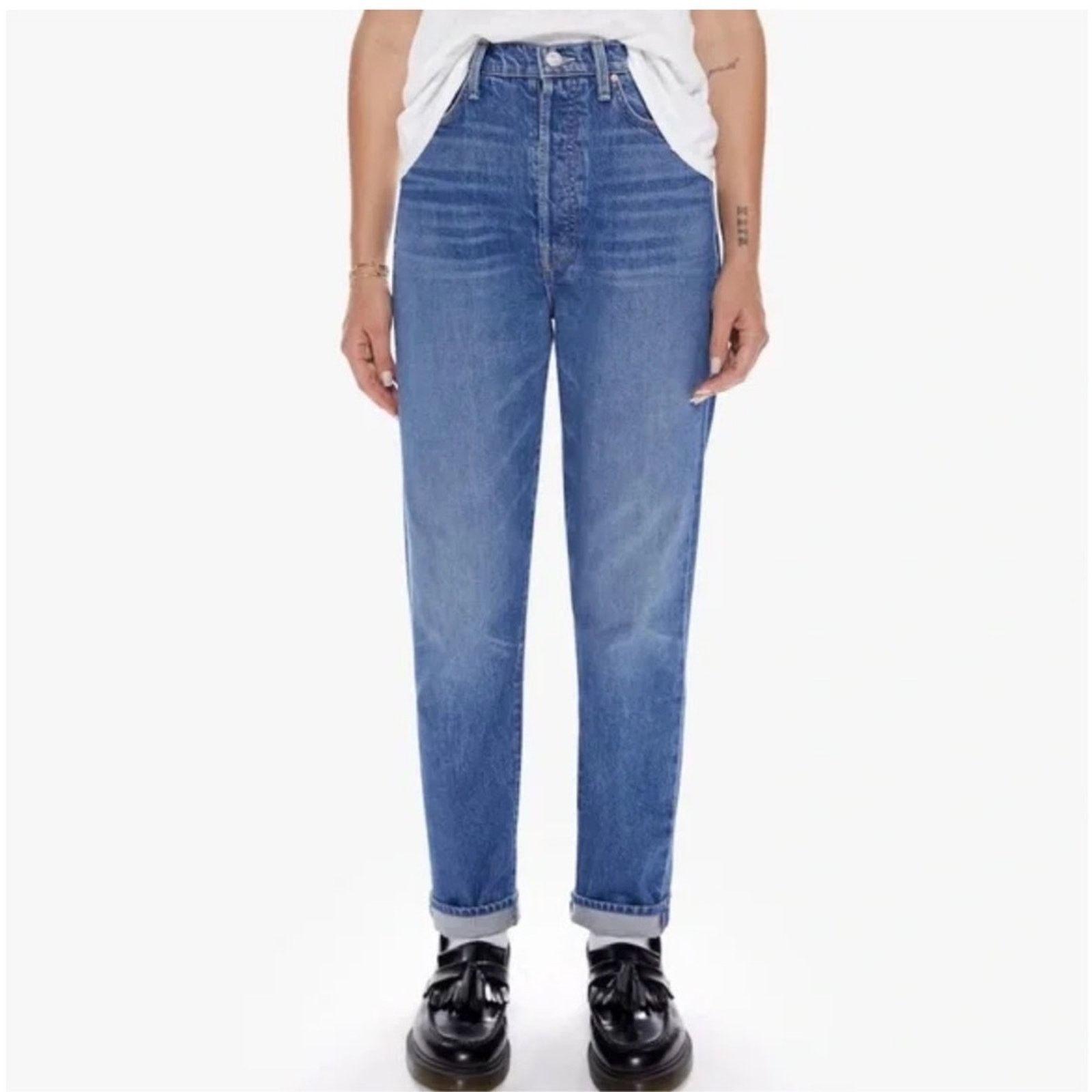 MOTHER NEW MOTHER SUPERIOR The Tune Up Hover Cuff Jean - 25 - $258 Size 25" / US 0 / IT 36 - 2 Thumbnail