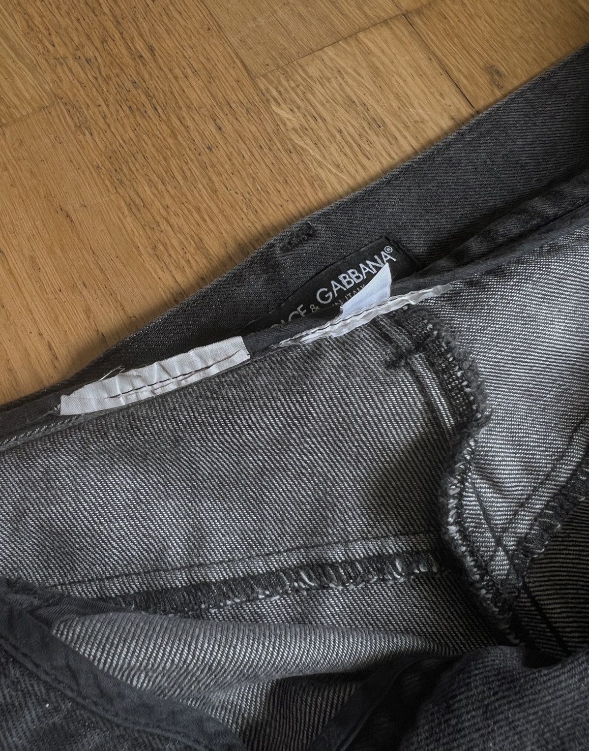 Dolce & Gabbana Dolce & Gabbana Side Stripe Black Denim Jeans Size US 33 - 13 Thumbnail
