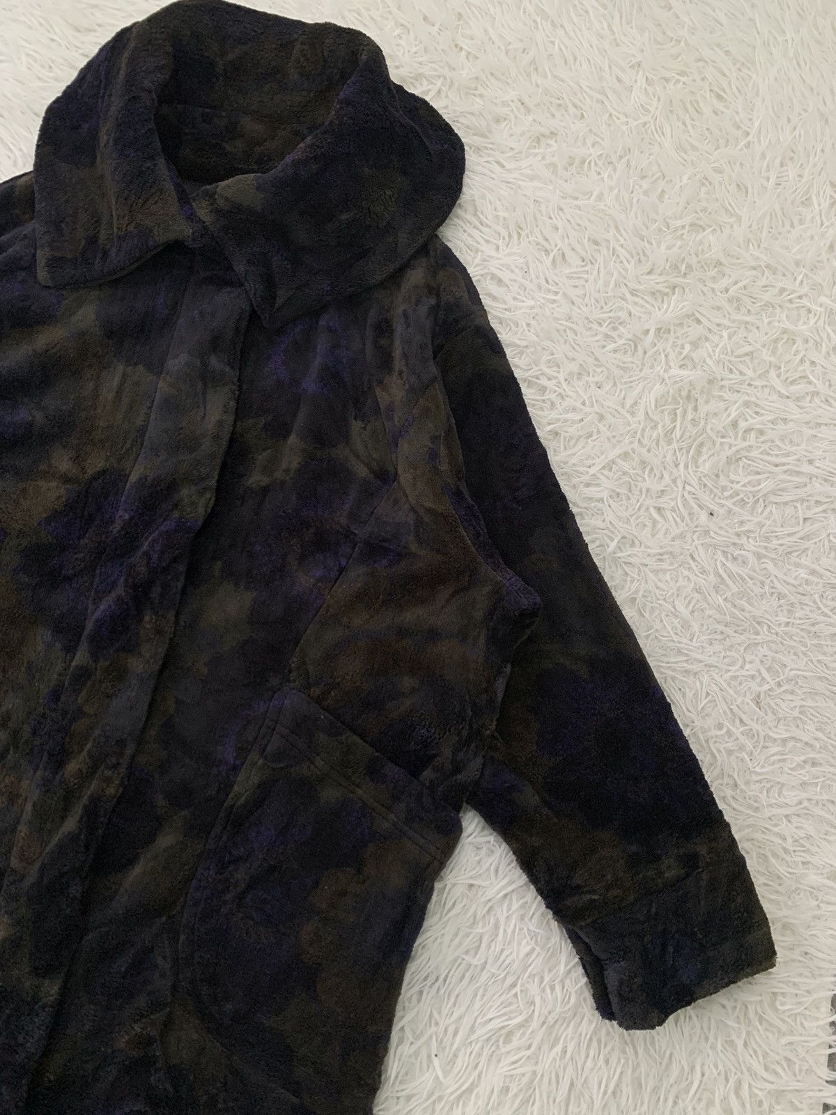 Yohji Yamamoto Cozy Flowers Art Y's For Living Fleece Long Coat Size US S / EU 44-46 / 1 - 5 Thumbnail