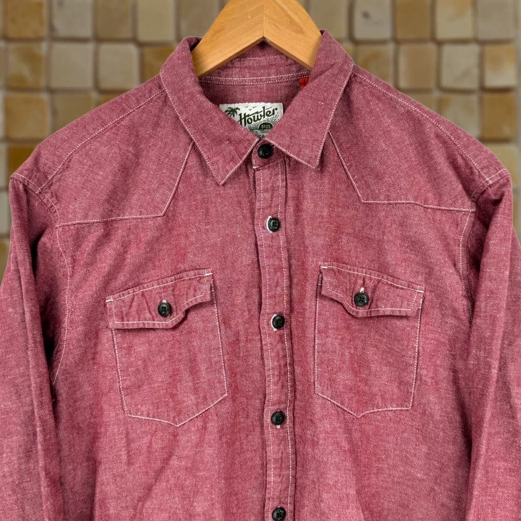 Howler Brothers Howler Brothers Shirt Mens L Sheridan Chambray Long Sleeve Linen Blend Red Size US L / EU 52-54 / 3 - 1 Thumbnail