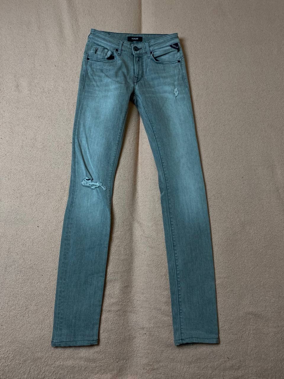 Replay × Vintage RARE Replay Distressed Vintage Y2K Dirty Jeans Size 26" / US 2 / IT 38 - 16 Thumbnail