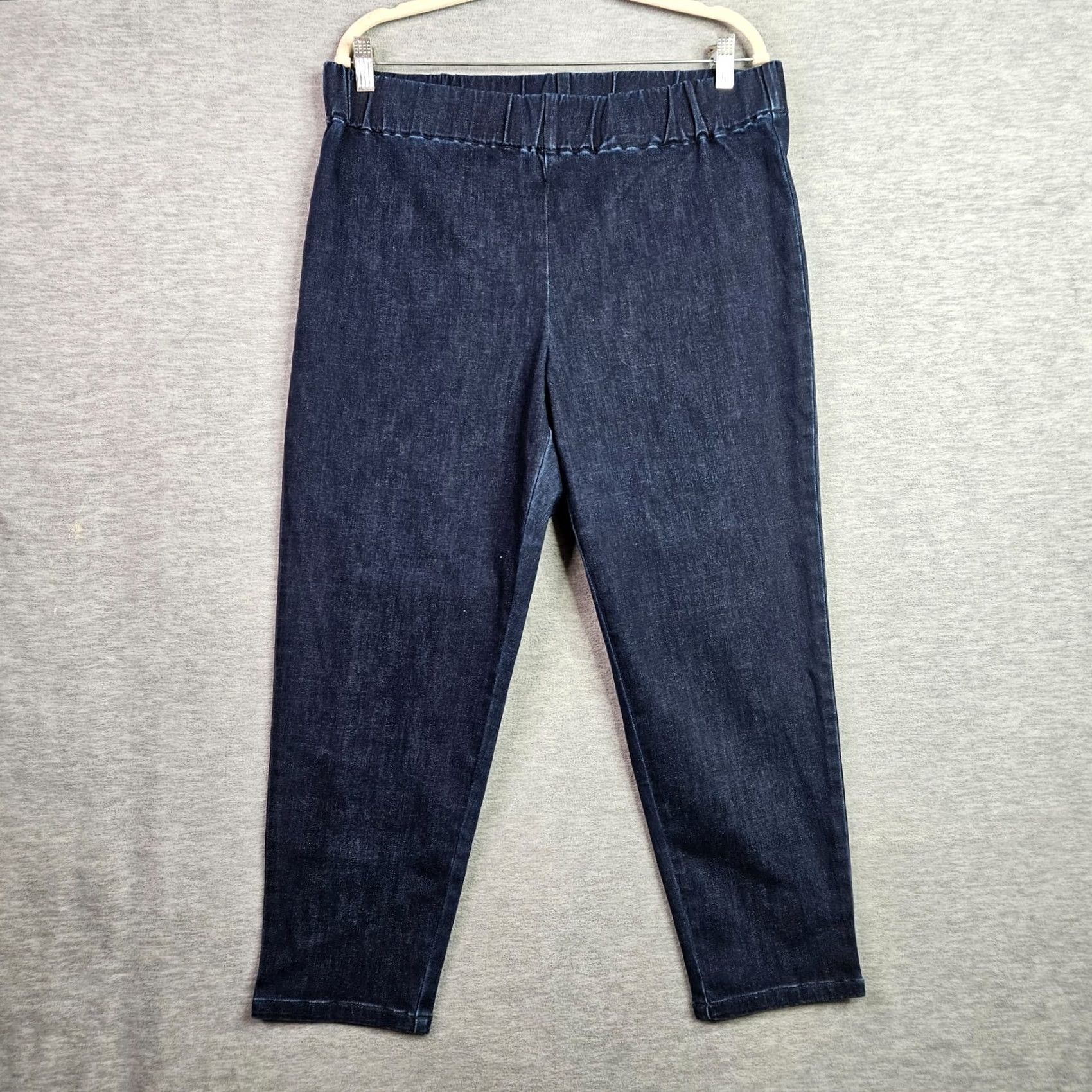 Soft Surroundings Soft Surroundings Jeans Womens XL Dark Wash Pull On Stretch Denim Comfort Fit Regular Rise Blue Casual Jeans Mens Womens Girls etc Size 40" / US 18 - 2 Thumbnail