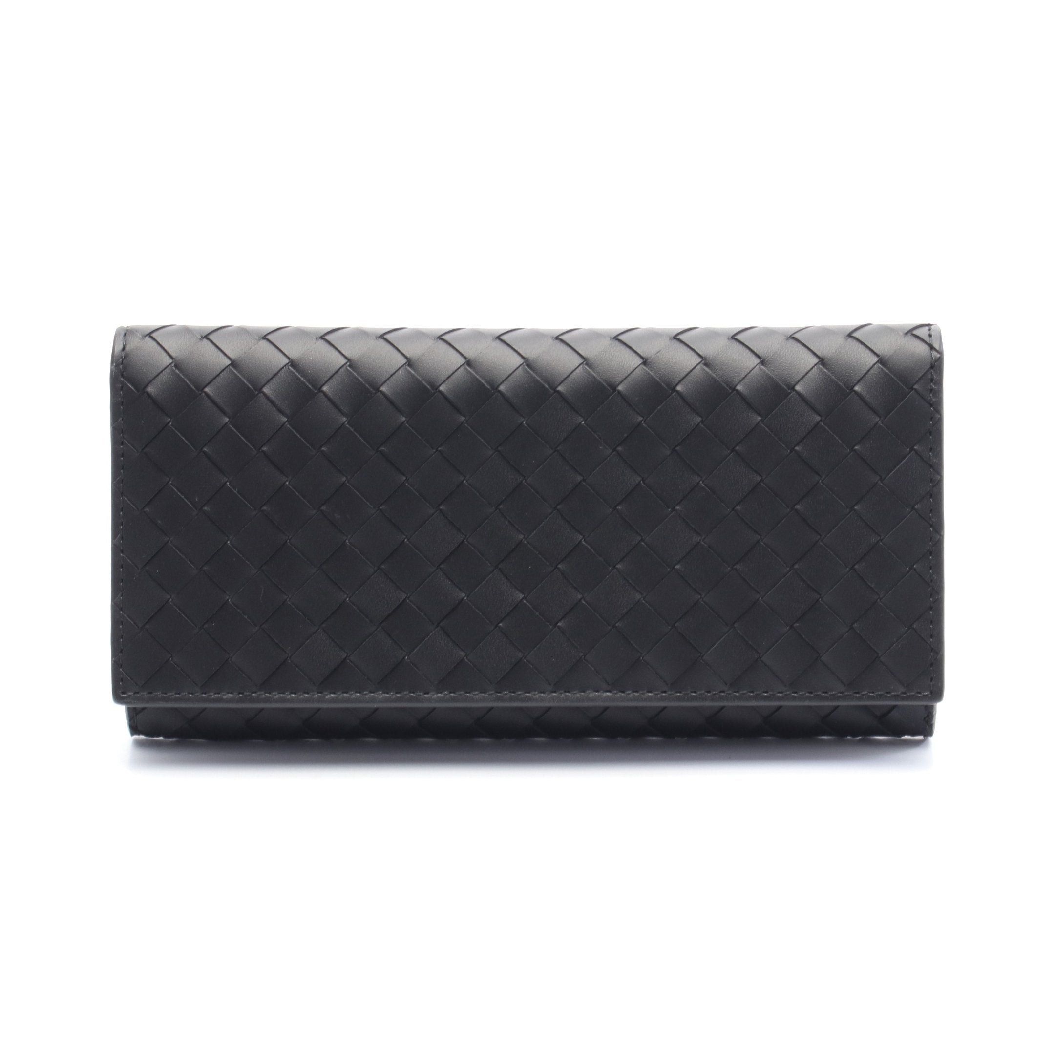 Bottega Veneta Bottega Veneta Intrecciato Wallet Bi-Fold Long Leather Black Size ONE SIZE - 1 Thumbnail