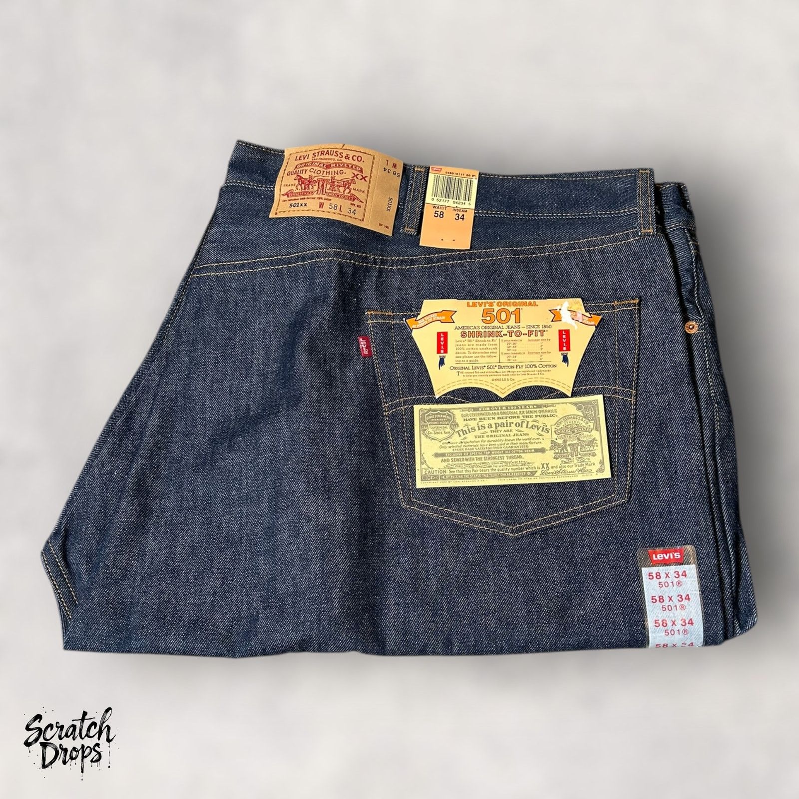 Levi's Vintage Levi’s 501xx Shrink-to-Fit Jeans USA W58 L34 501 NWT Size US 42 / EU 58 - 1 Thumbnail