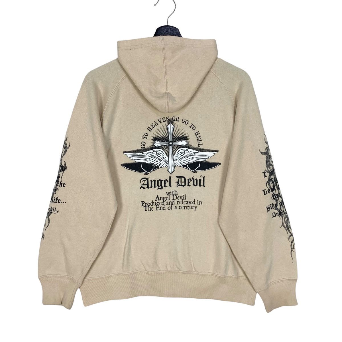 Vintage Vintage 90s Angel Devil Hoodie Sweatshirt Pull Over Size US M / EU 48-50 / 2 - 13 Thumbnail