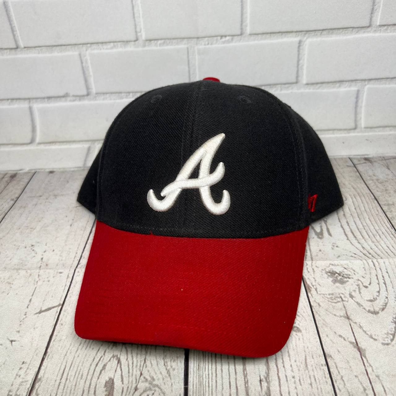 47 Brand Atlanta Braves MLB 47 Brand Hat Strapback Cap Black Red Men ...