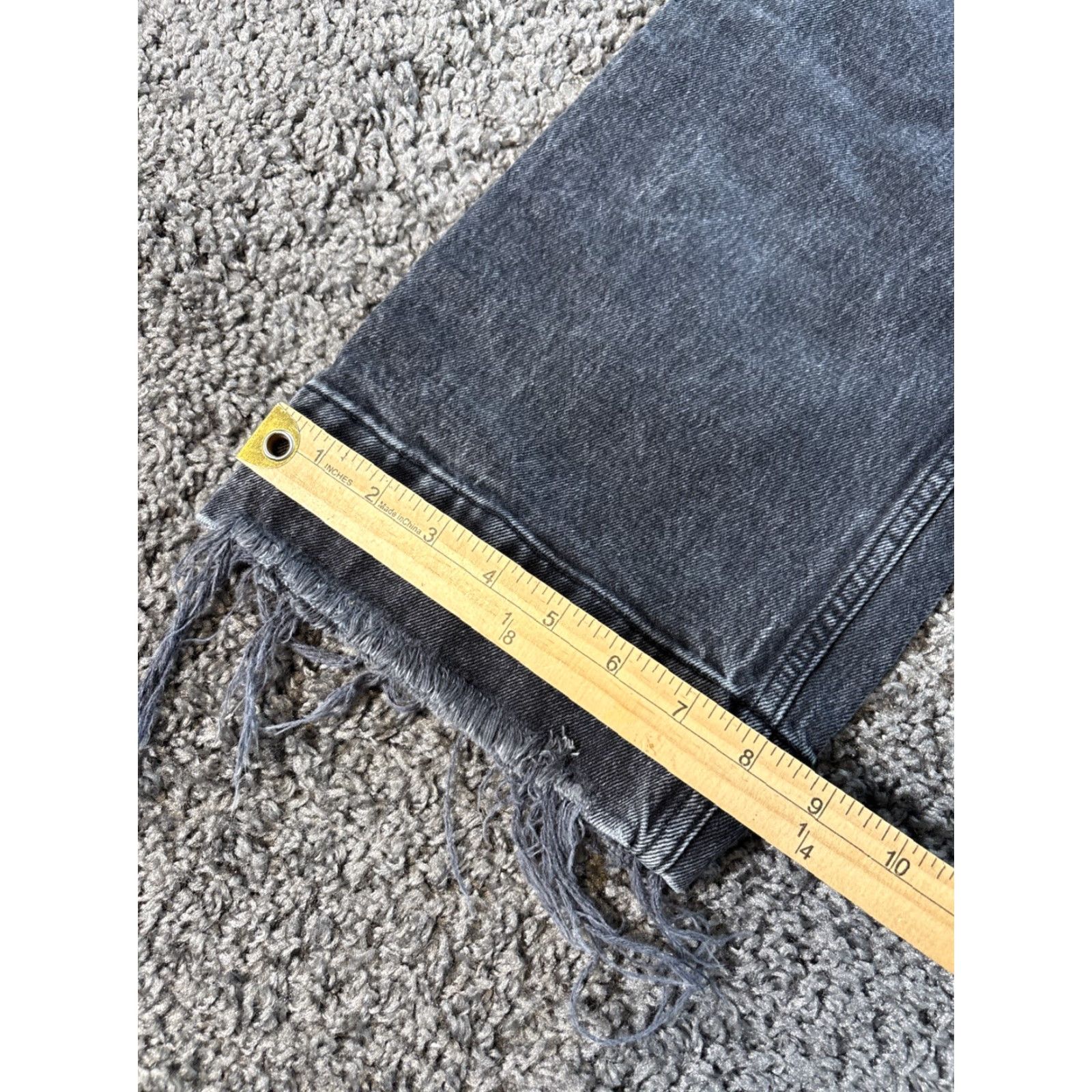 Abercrombie & Fitch Abercrombie & Fitch The Crop Wide Leg Ultra High Rise Black Size 27x25 Jeans Size ONE SIZE - 3 Thumbnail