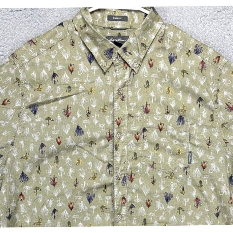 Eddie Bauer Eddie Bauer Shirt Men Large Green Fishing Lure Print Button-Down Classic Fit EUC Size US L / EU 52-54 / 3 - 3 Thumbnail