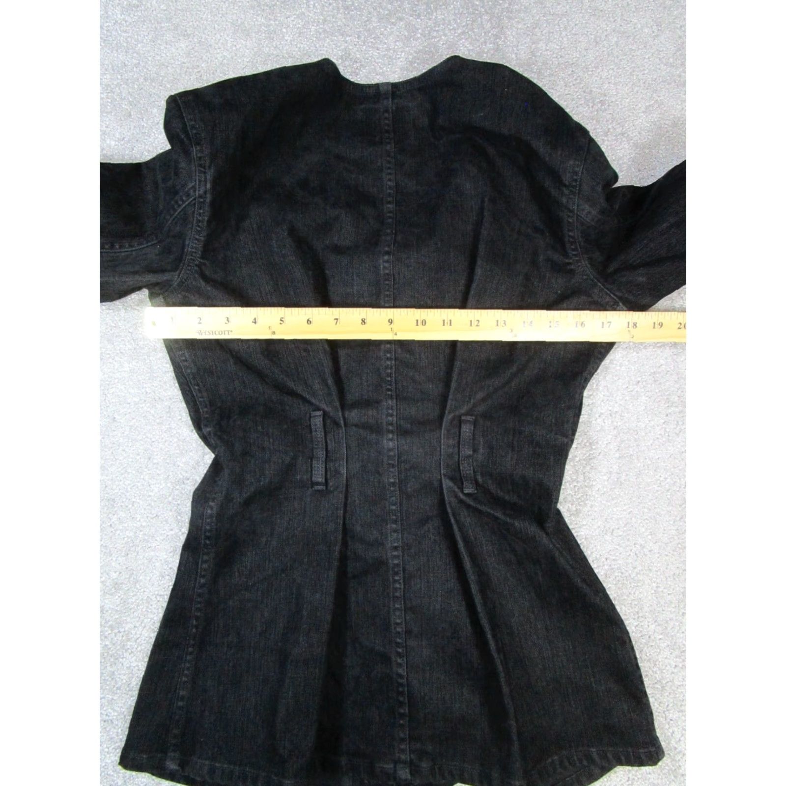 Banana Republic VINTAGE Banana Republic Jacket Womens XS Black Denim Cotton Blend Regular Mid-Length Long Sleeve Button Casual Size XS / US 0-2 / IT 36-38 - 7 Thumbnail