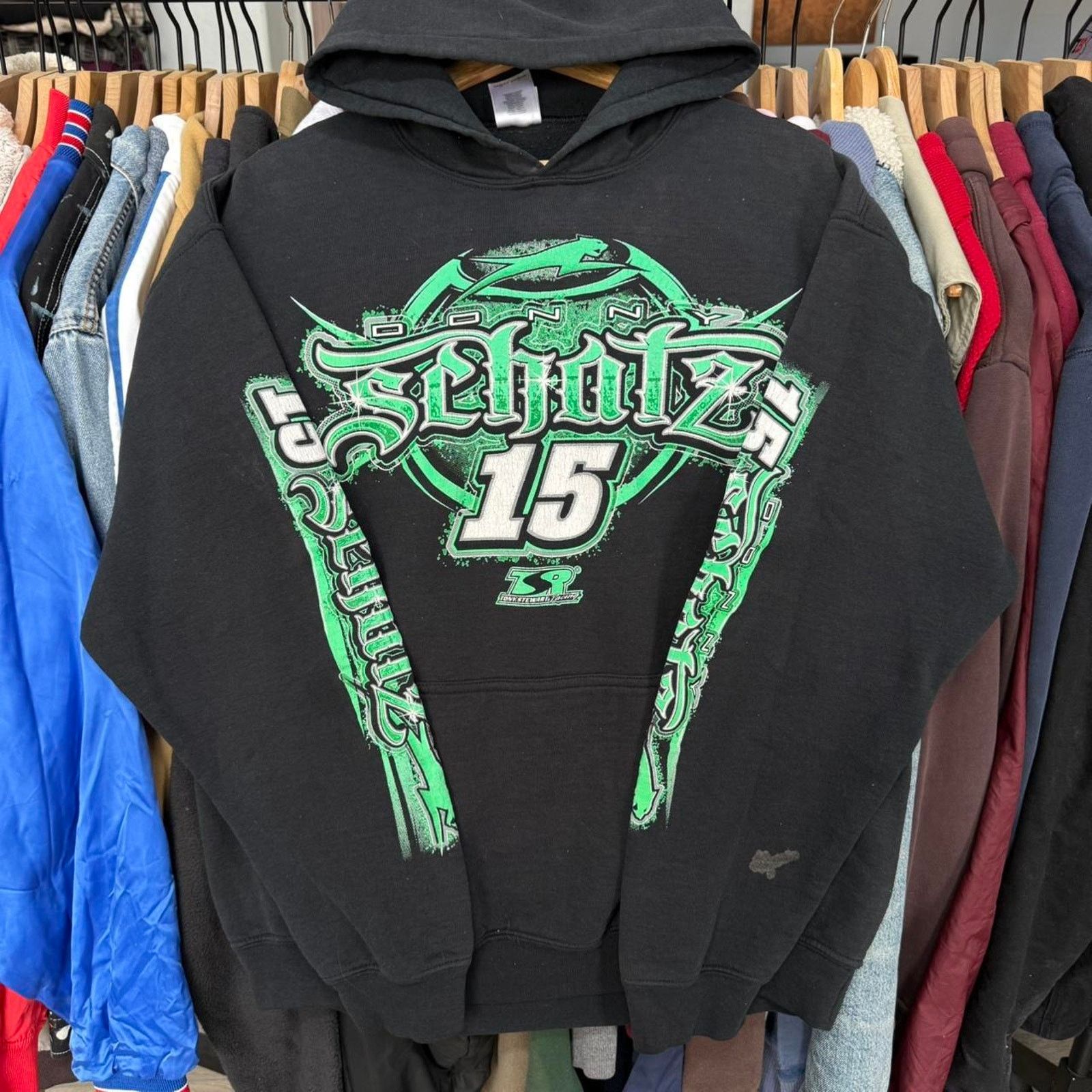 Gildan Vintage Y2K Donny Schotz Racing Double Sided Hoodie Size US L / EU 52-54 / 3 - 3 Thumbnail