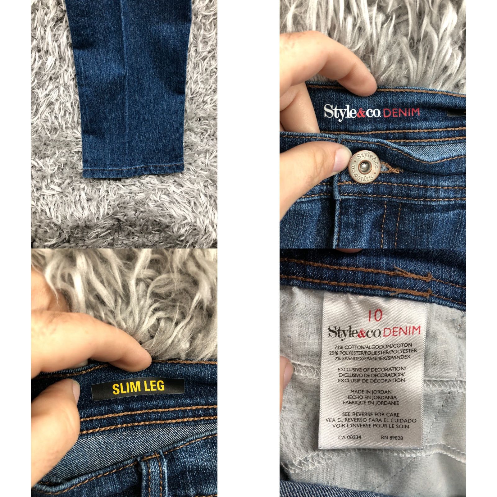 Vintage Style & Co Slim Leg Jeans Size 10 Womens Medium Wash Blue Jeans Slim Straight 5-Pocket Den​im - Style&Co. Size 32" / US 10 / IT 46 - 8 Thumbnail