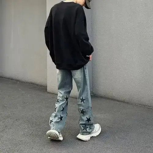 Japanese Brand × Jean Star Baggy Denim Jeans, Graphic Jeans Size US 32 / EU 48 - 4 Thumbnail