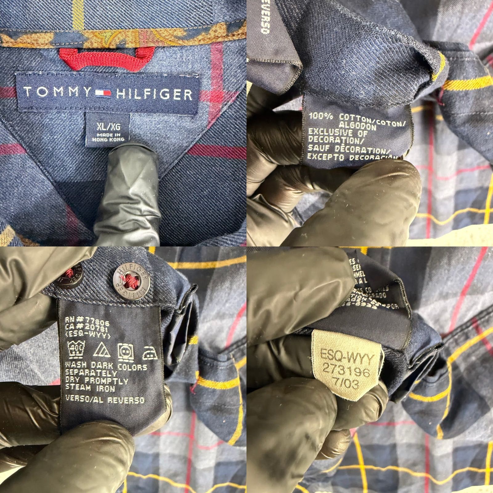Tommy Hilfiger VINTAGE Tommy Hilfiger Button-Down Shirt Mens XL Blue Plaid Cotton Long Sleeve Size US XL / EU 56 / 4 - 8 Thumbnail