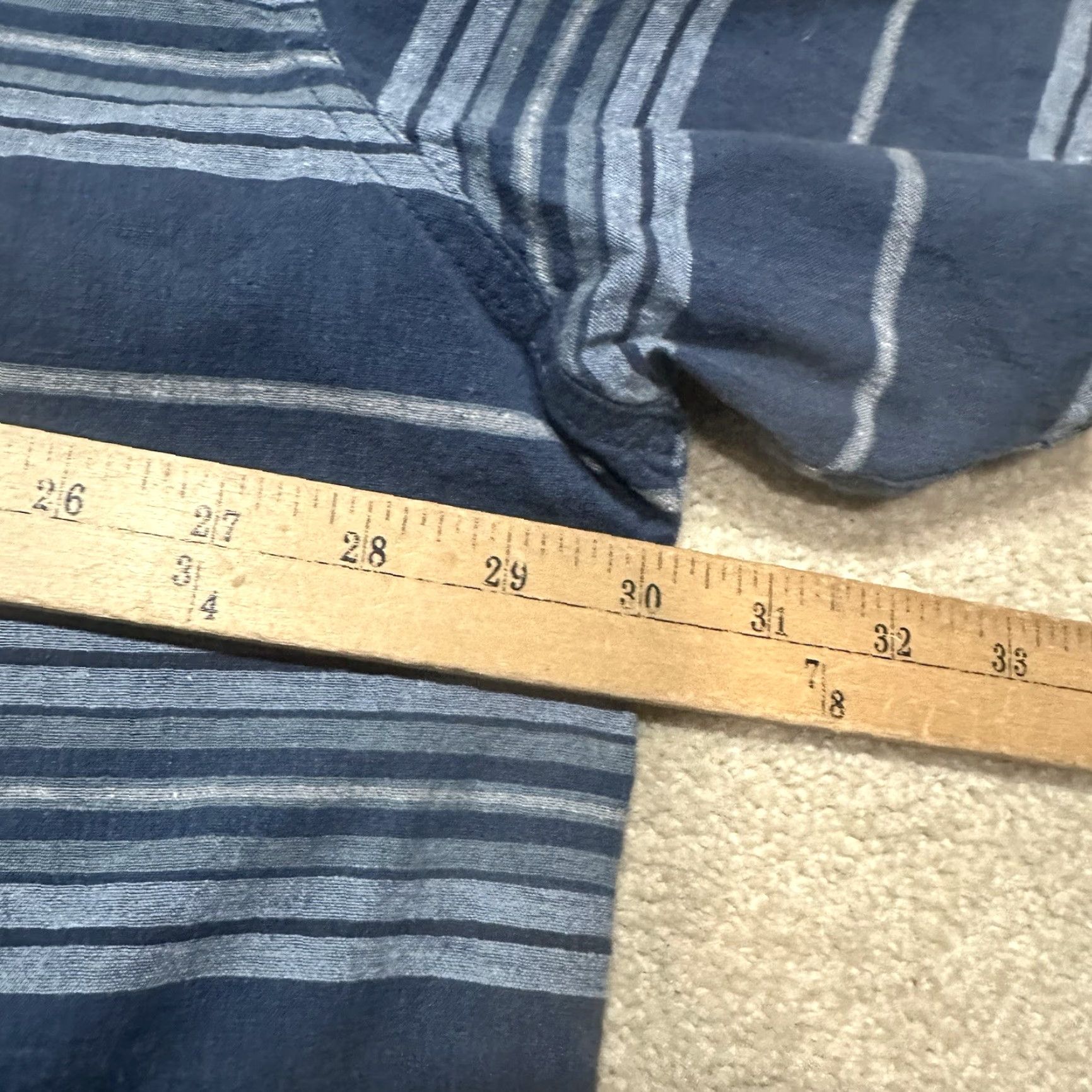 Vintage LL Bean Shirt Mens 3XL Blue Striped Button Up Size US XXL / EU 58 / 5 - 5 Thumbnail