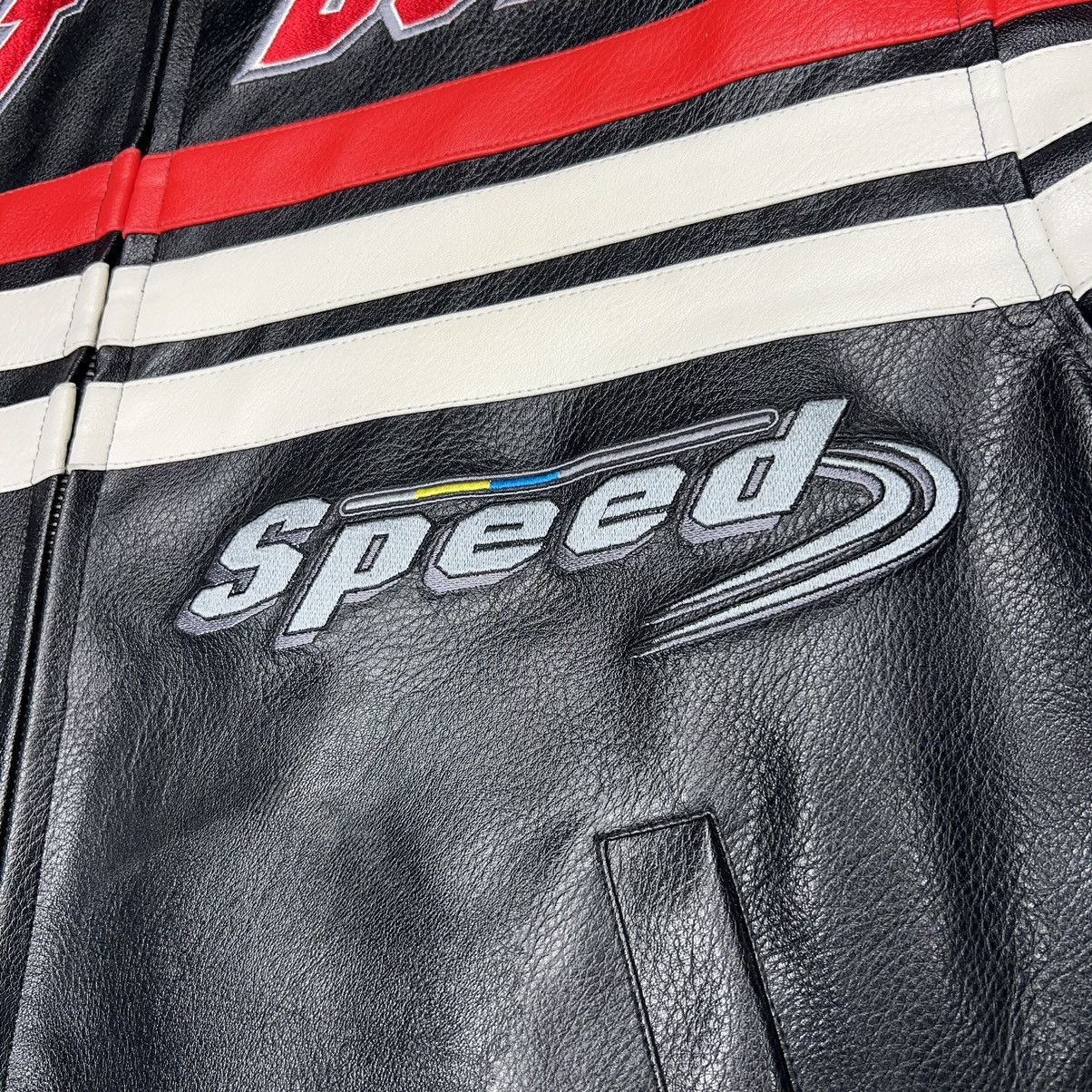 Vintage VTG First Down Leather Racing Jacket Black Coat Gear Zip Y2K Size US M / EU 48-50 / 2 - 16 Thumbnail