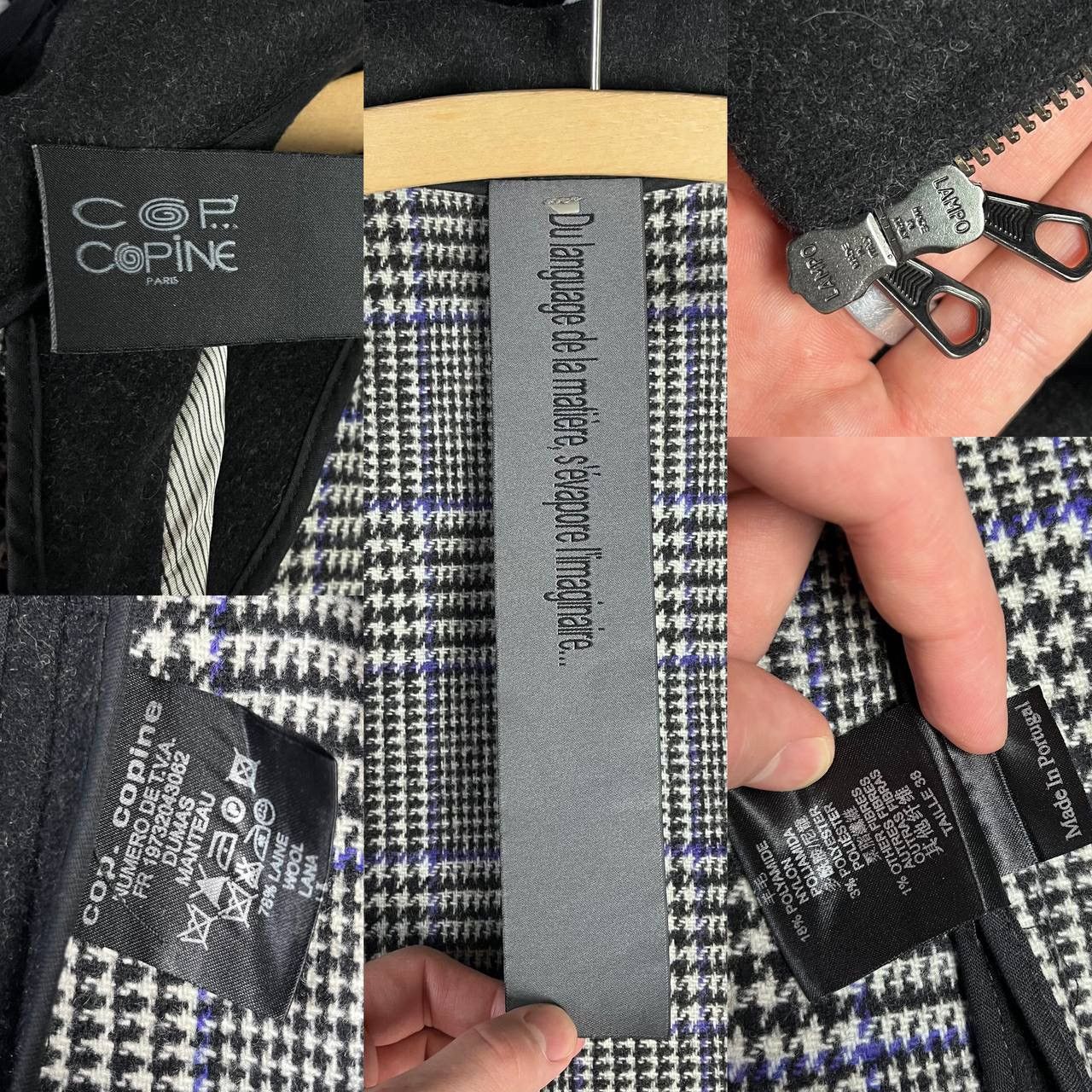 Cop Copine × Designer Womens Cop Copine Paris Designer Wool Coat Lampo Size 38 Size XS / US 0-2 / IT 36-38 - 9 Thumbnail