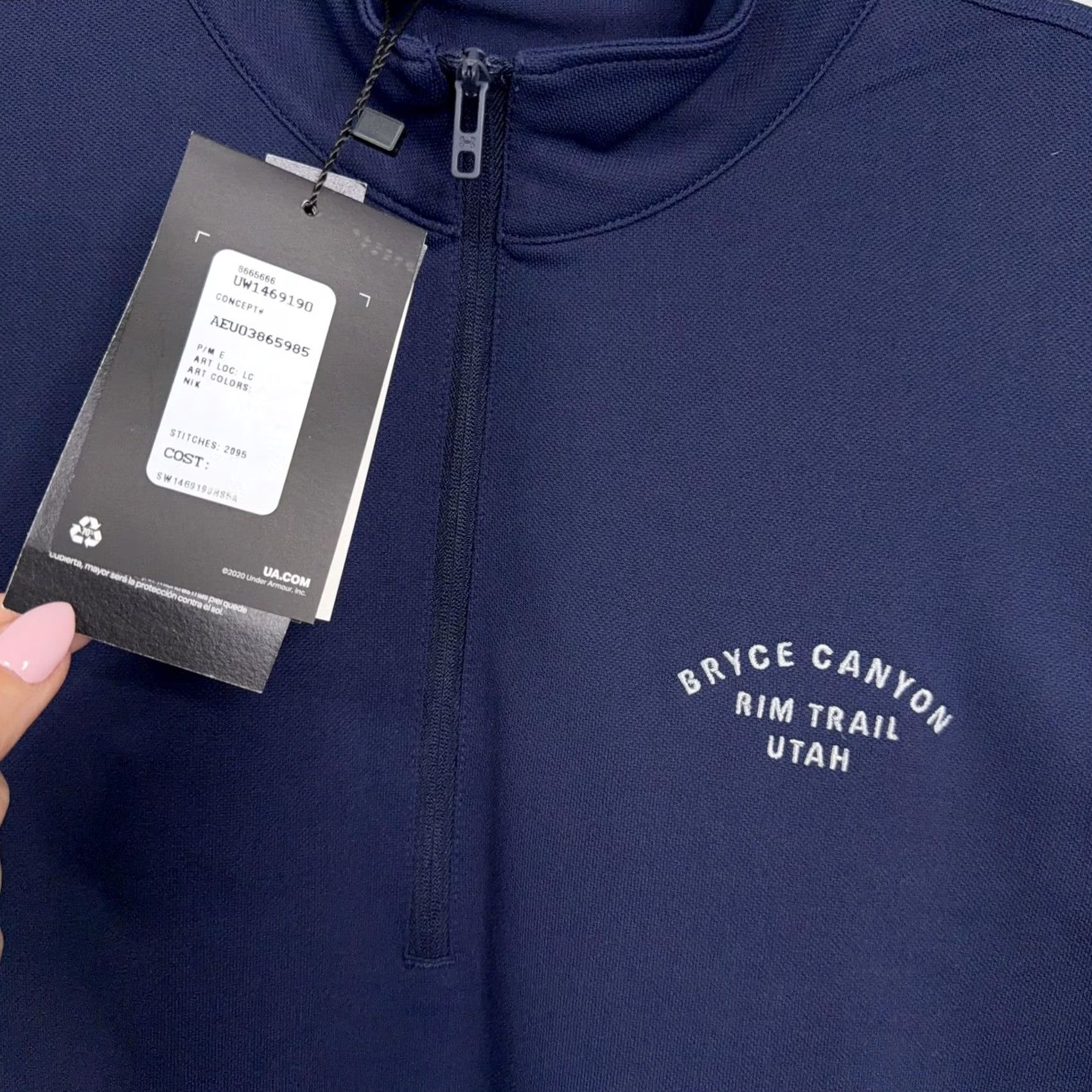 Under Armour Under Armour Pullover Womens Medium Blue Bryce Canyon 1/4 Zip UPF 50 Trail Top Size M / US 6-8 / IT 42-44 - 3 Thumbnail