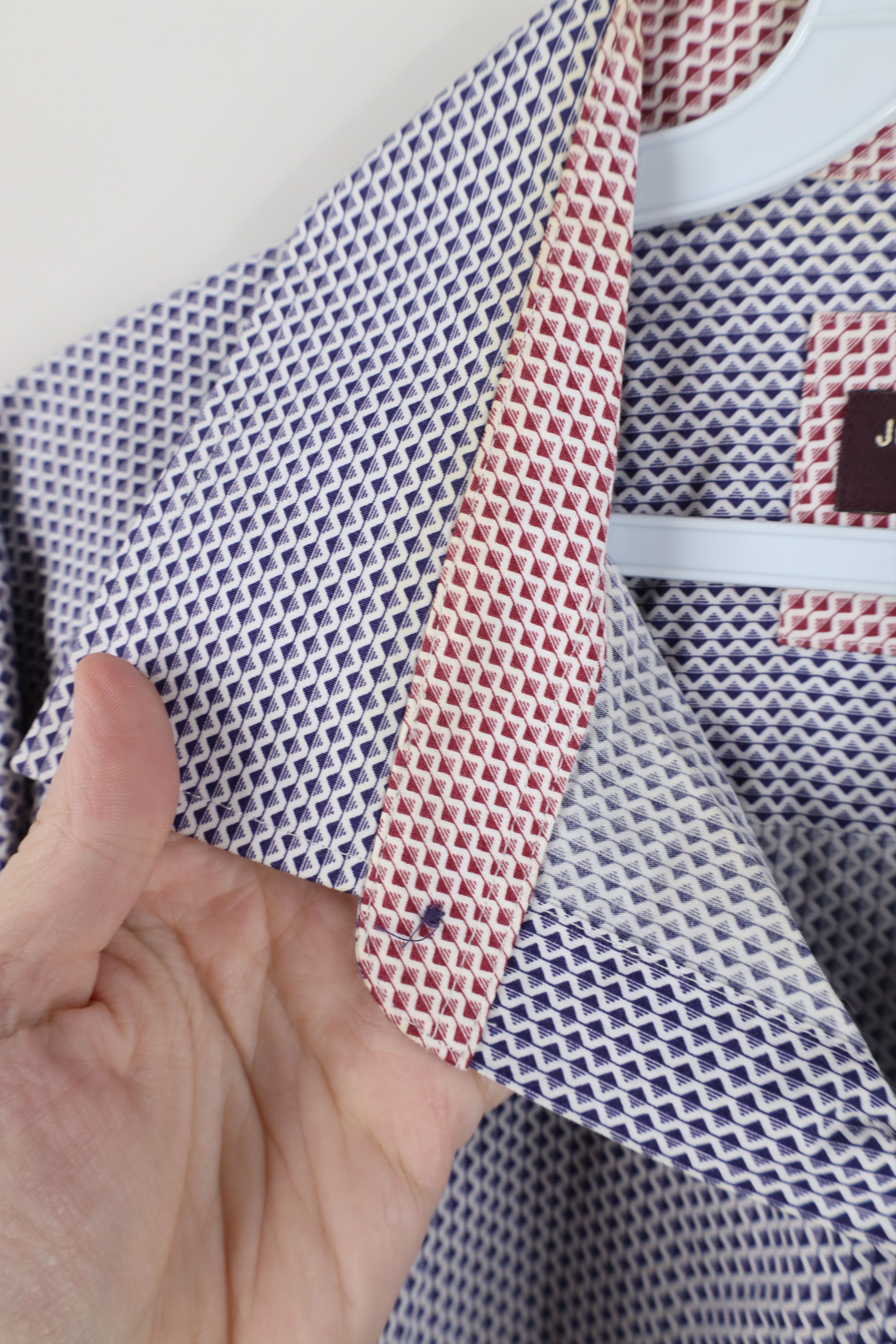 Johnston & Murphy Johnston & Murphy Geometric Collared Button Shirt Cotton Size US XL / EU 56 / 4 - 10 Thumbnail