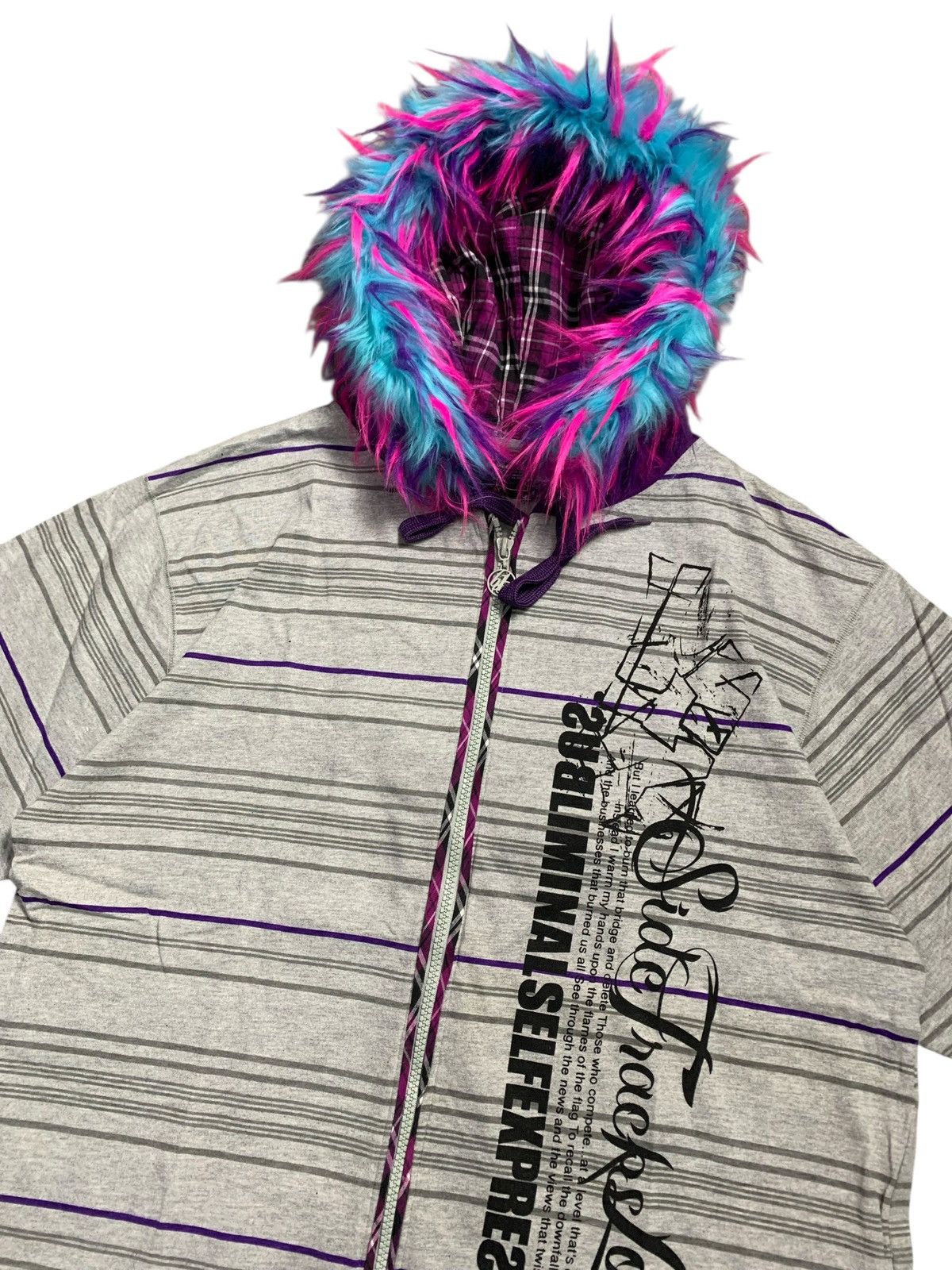 Hysteric Glamour B ONE SOUL LGB If Six Was Nine Style POEM Fur Zip Hoodie Size US XL / EU 56 / 4 - 2 Thumbnail