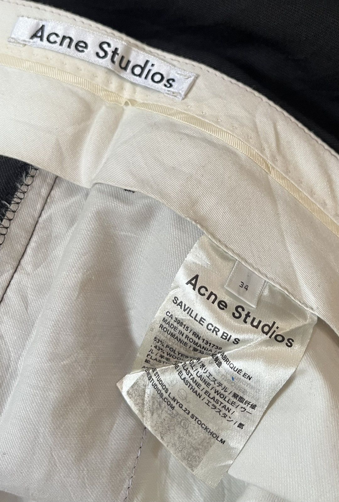 Acne Studios Acne studios saville cr bi s black trousers Size US 30 / EU 46 - 7 Thumbnail